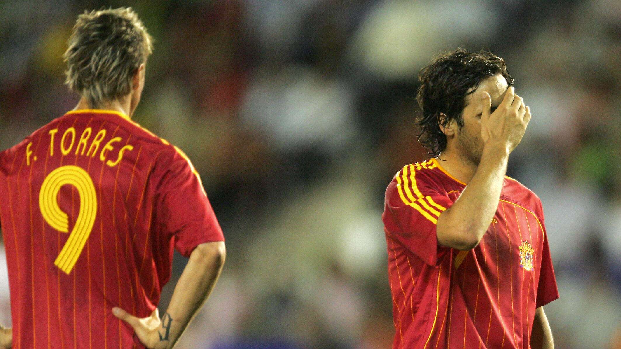 Spain's captain Raul Gonzalez and Fernan