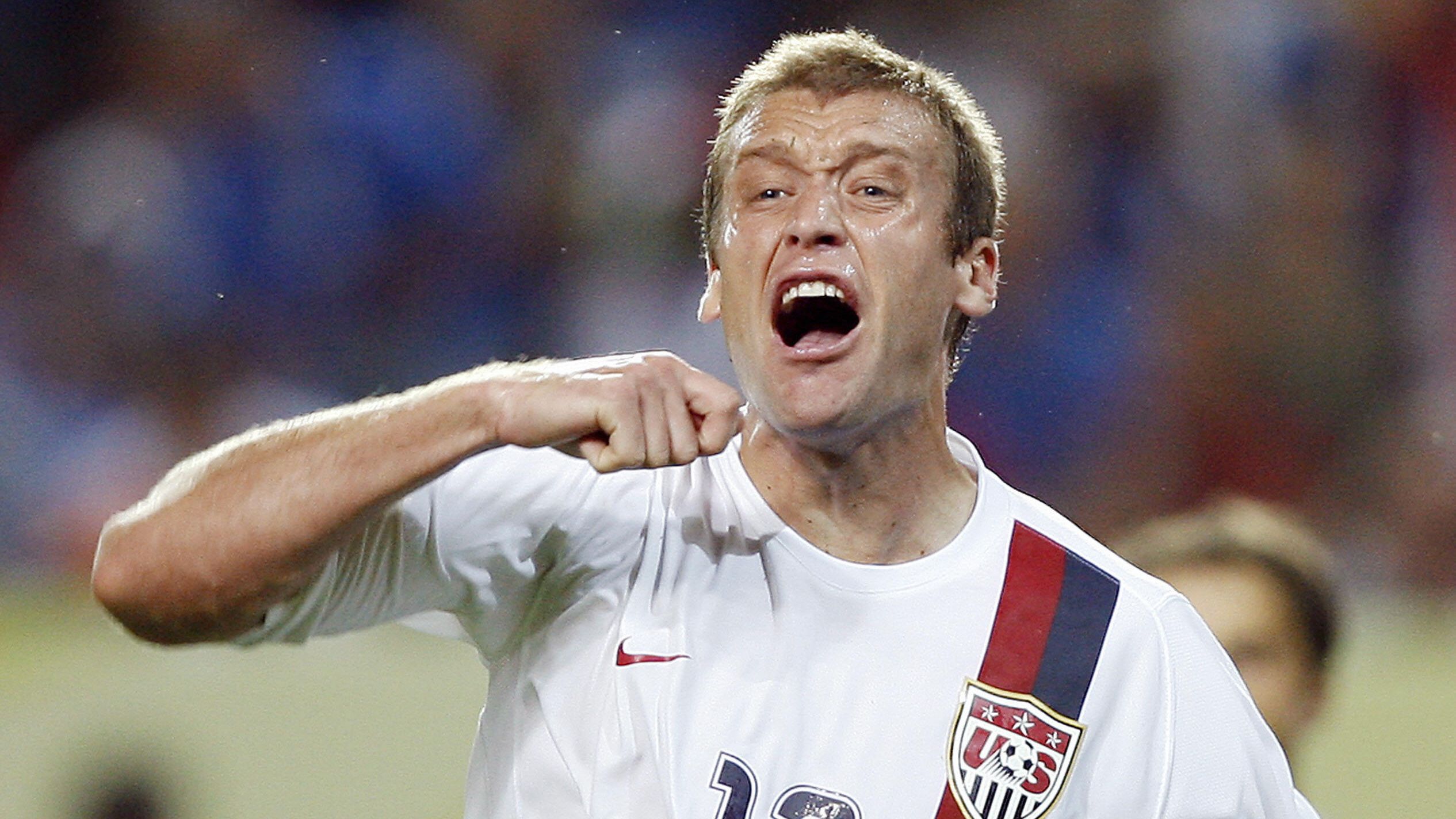 US defender Jimmy Conrad reacts during t