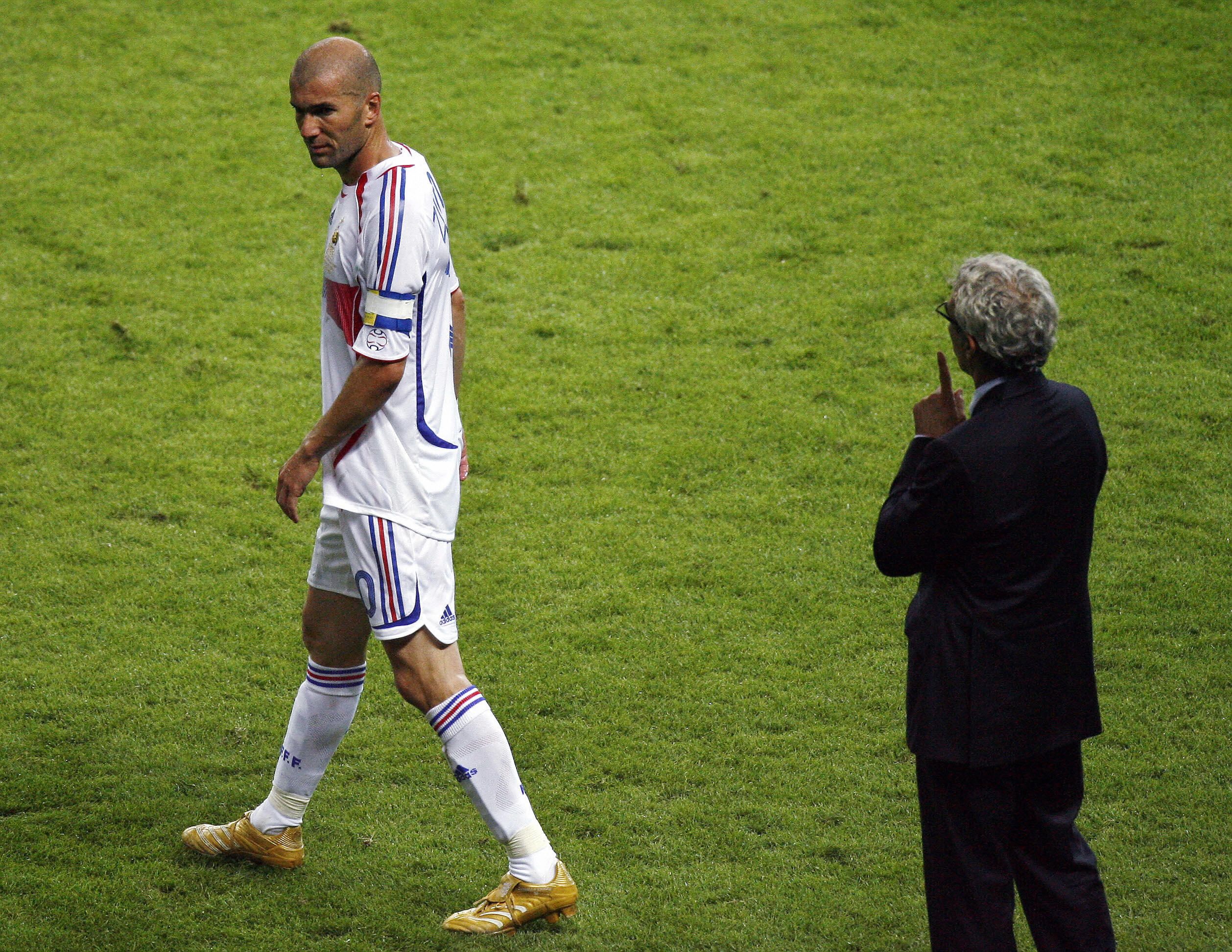 French midfielder Zinedine Zidane walks