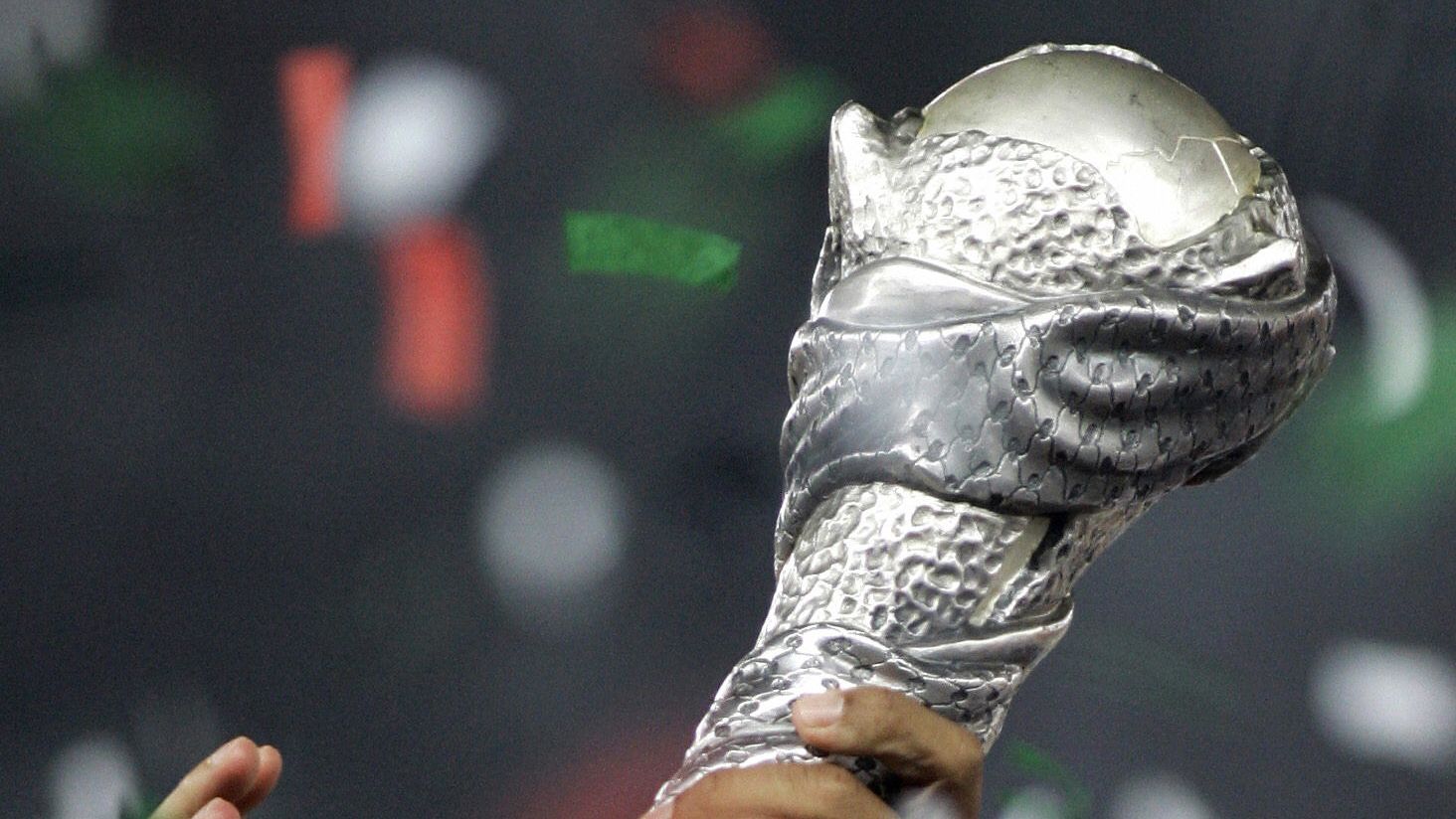 Emirati players hold the trophy at Zayed...