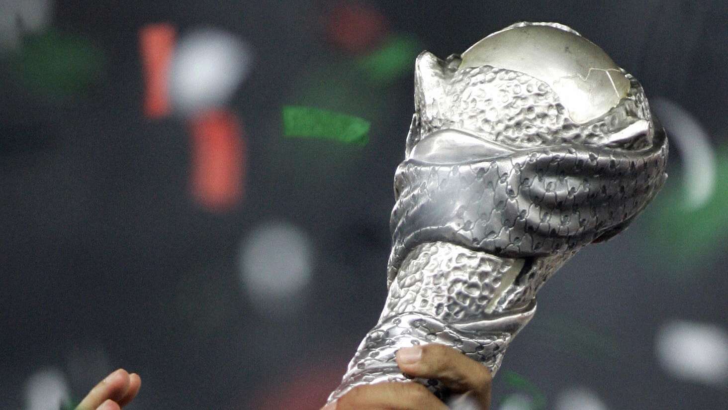 Emirati players hold the trophy at Zayed...