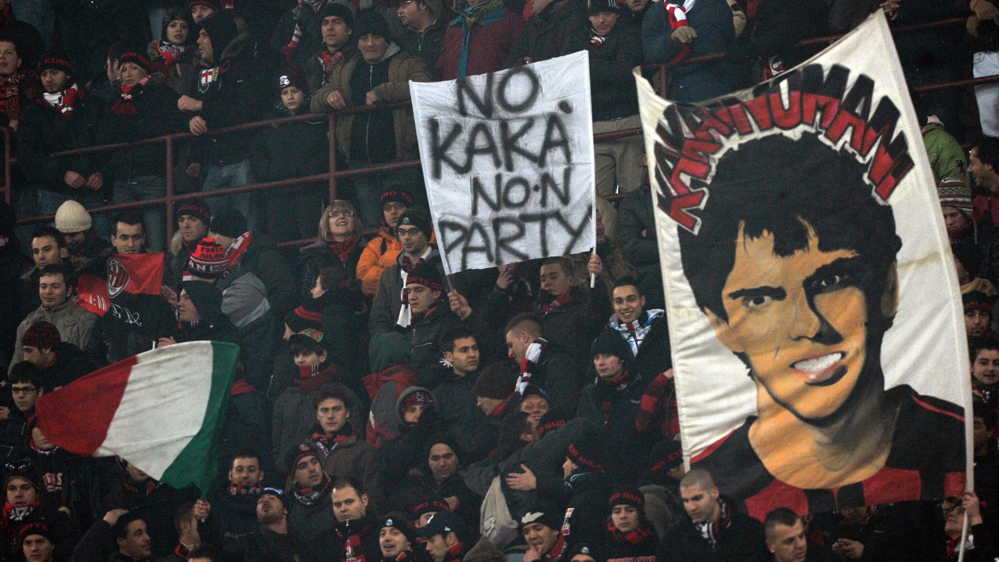 Supporters of AC Milan's Brazilian midfi