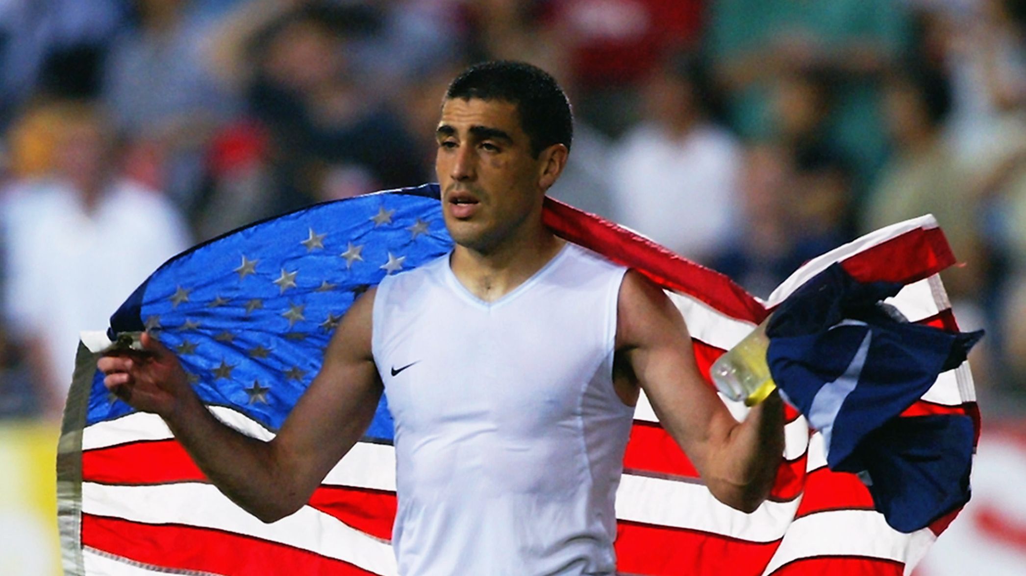 Claudio Reyna of the USA is dejected