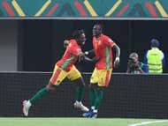 Issiaga Sylla celebrates goal in Guinea vs Malawi match at 2021 Afcon