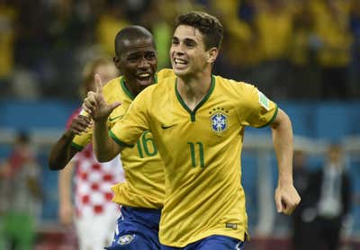 Oscar celebrates Brazil Croatia 2014 World Cup 06122014