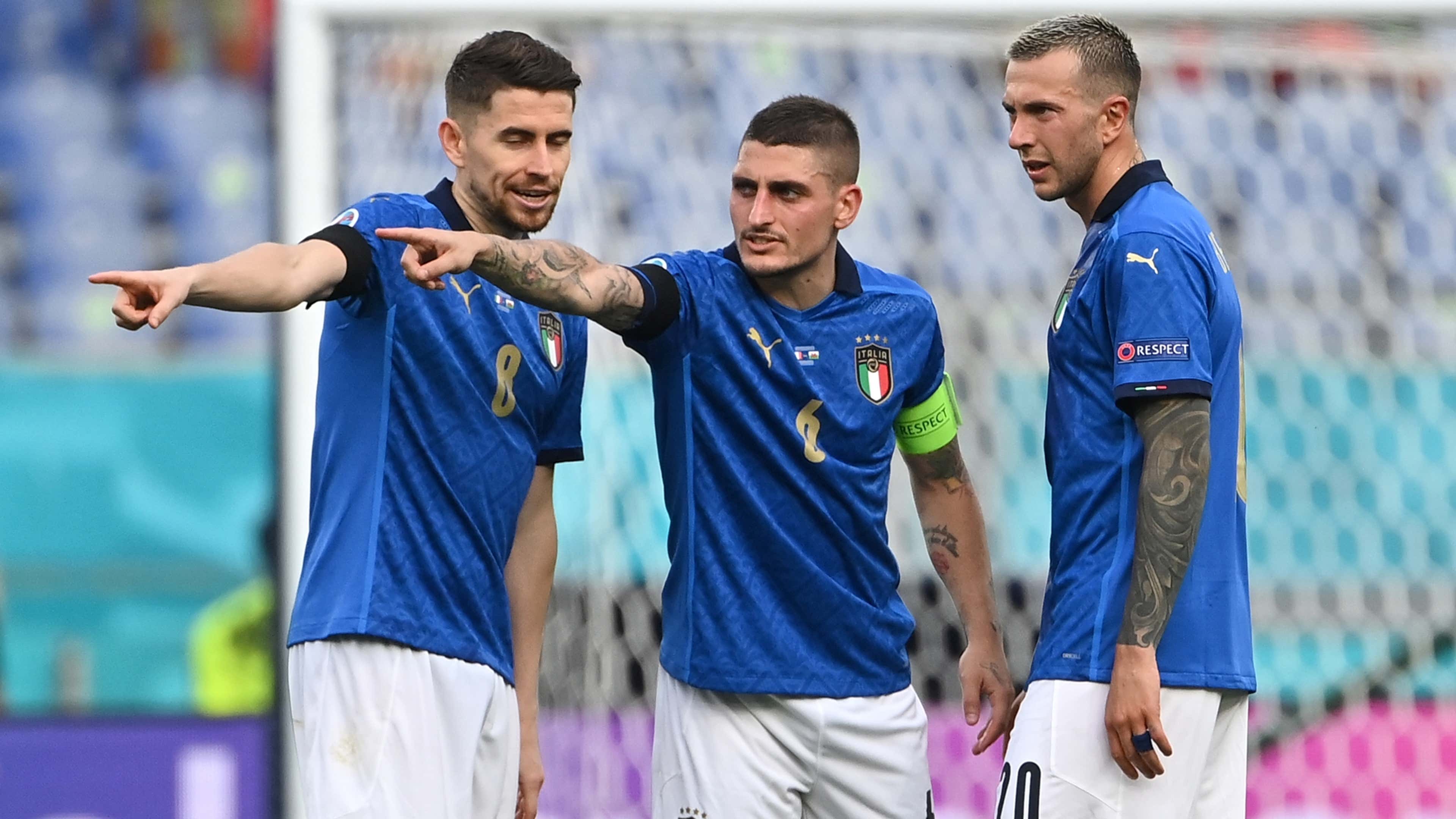 20210620_EURO_Italy_Jorginho&Marco Verratti&Federico Bernardeschi