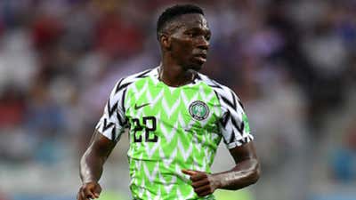 Kenneth Omeruo of Nigeria during the 2018 FIFA World Cup Russia group D match between Nigeria and Iceland