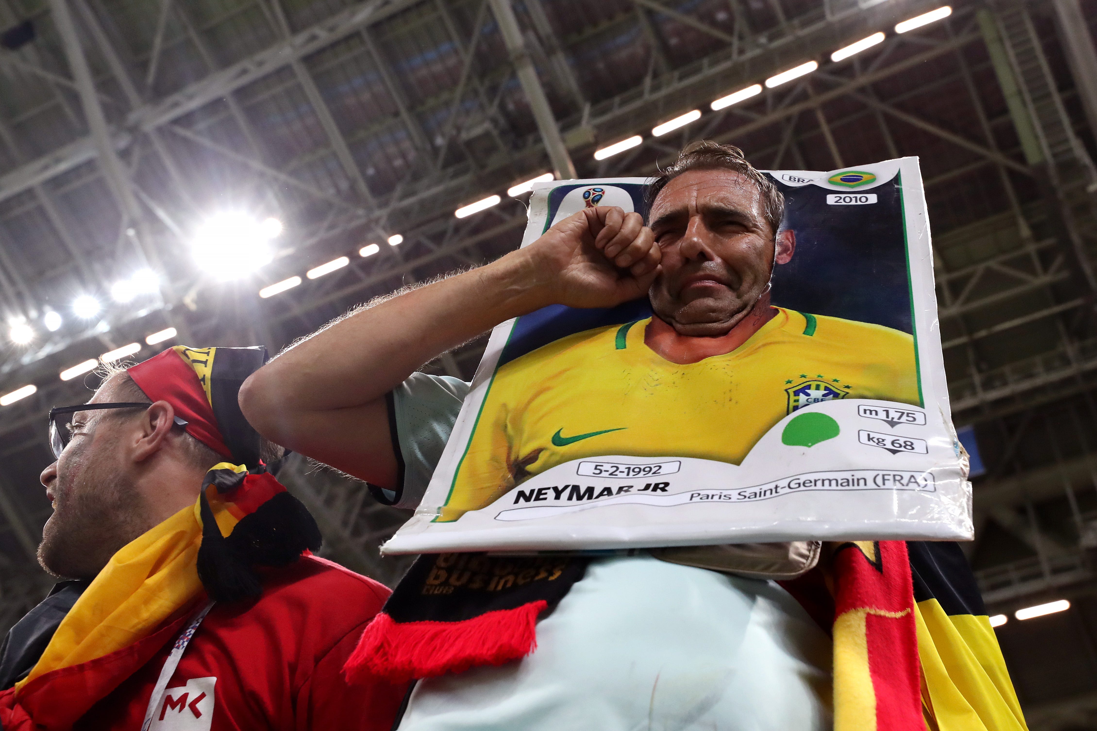 Brazil fan crying Brazil Belgium