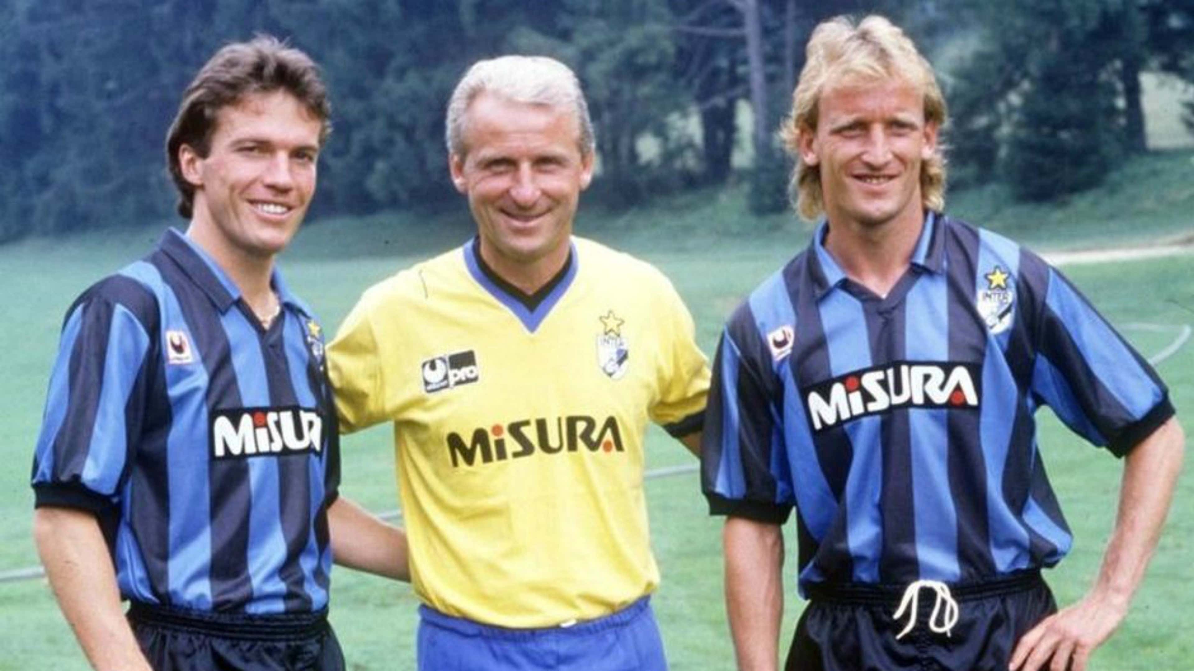 Andreas Brehme Lothar Matthaus Giovanni Trapattoni Inter Serie A 1988/89