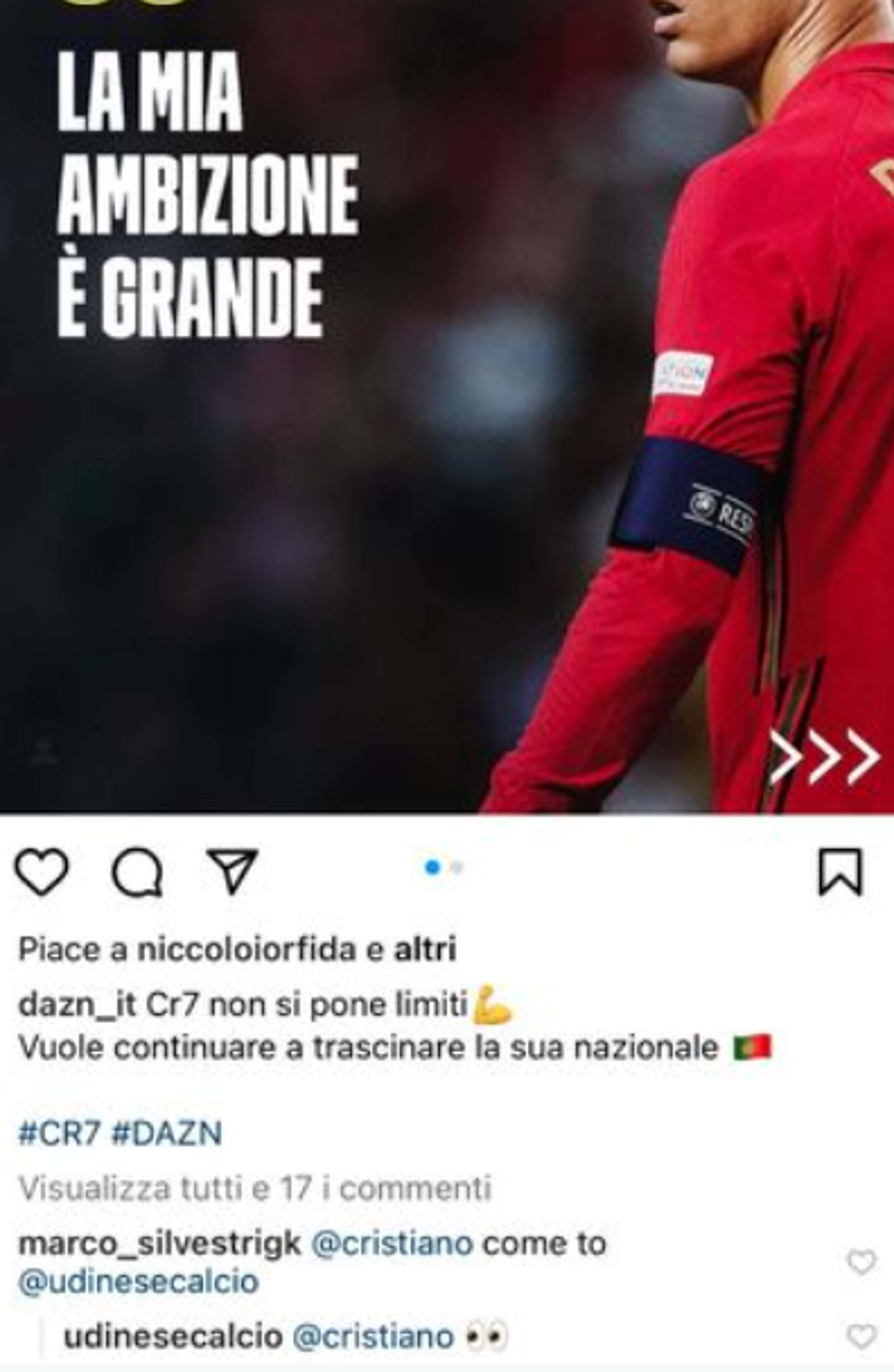 Cristiano Ronaldo Udinese invite