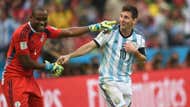 Vincent Enyeama of Nigeria, Argentina's Lionel Messi