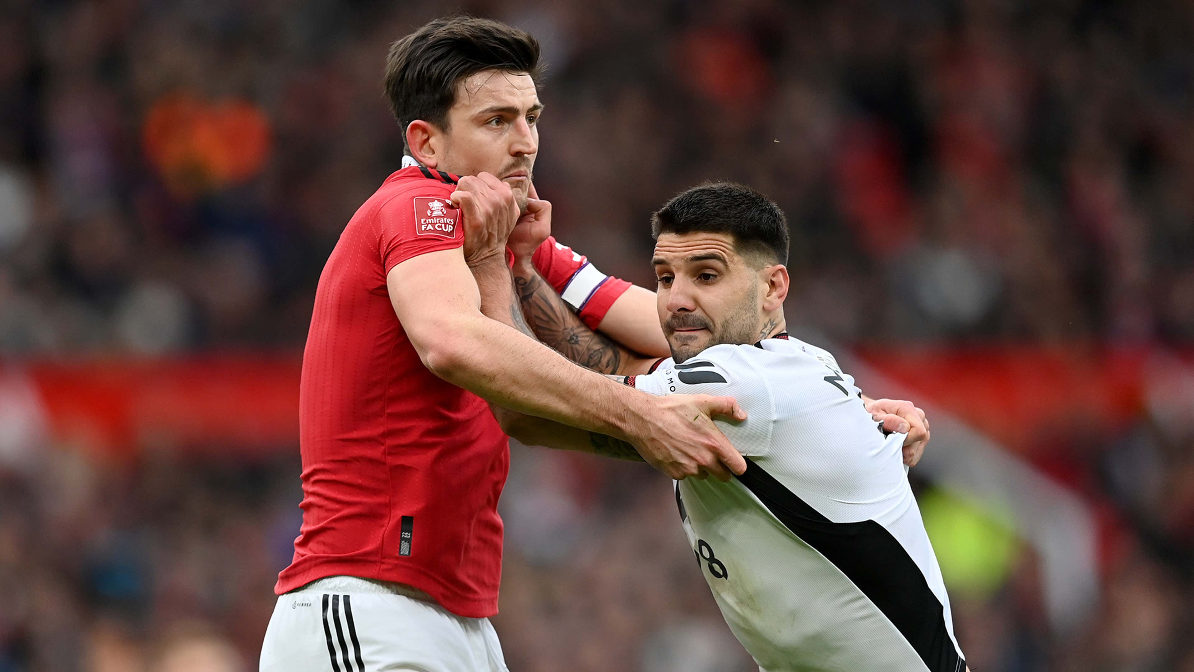 Harry Maguire Mitrovic Manchester United Fulham FA Cup 2022-23
