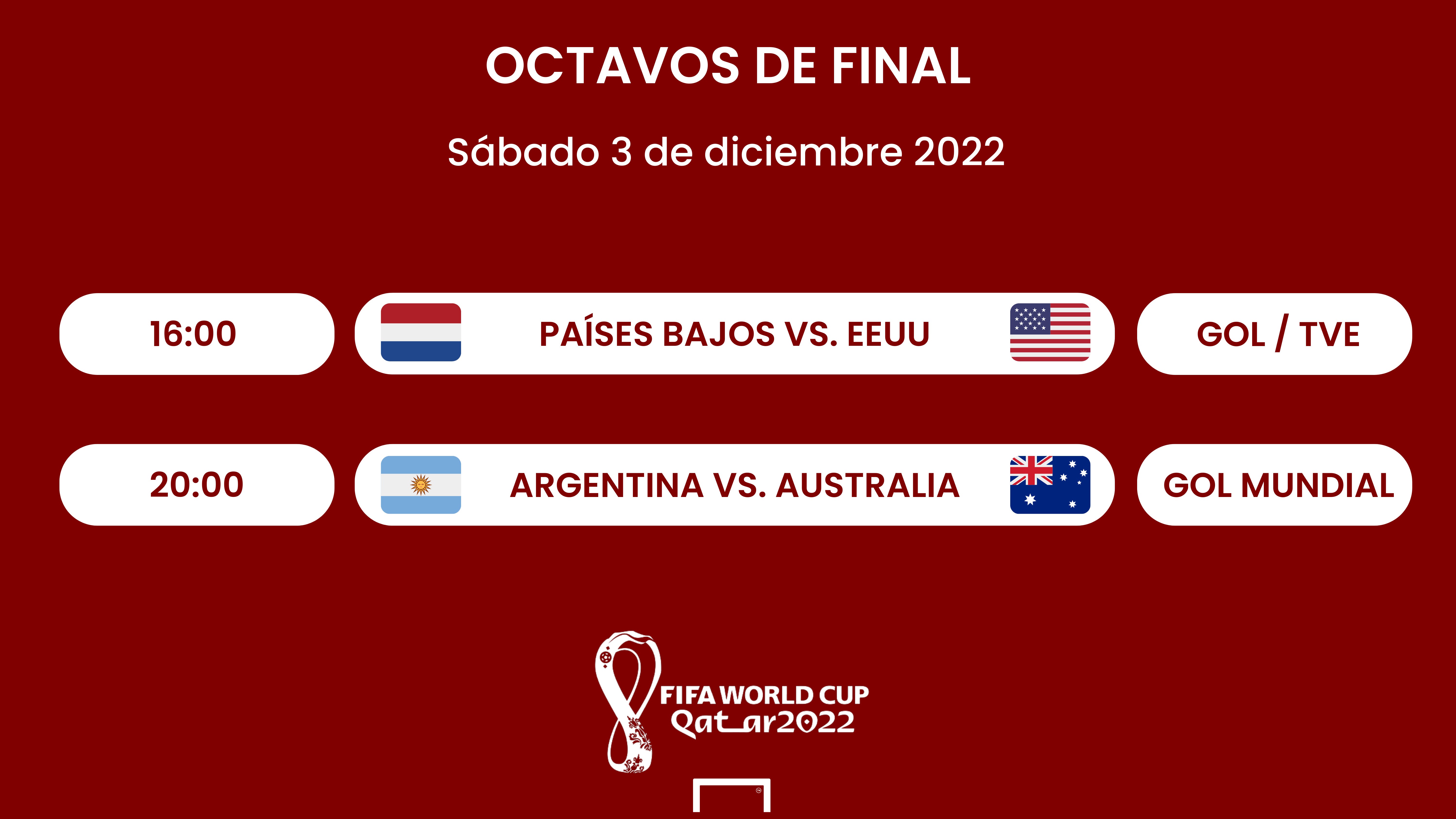 Partidos Mundial Qatar 2022 3 de diciembre