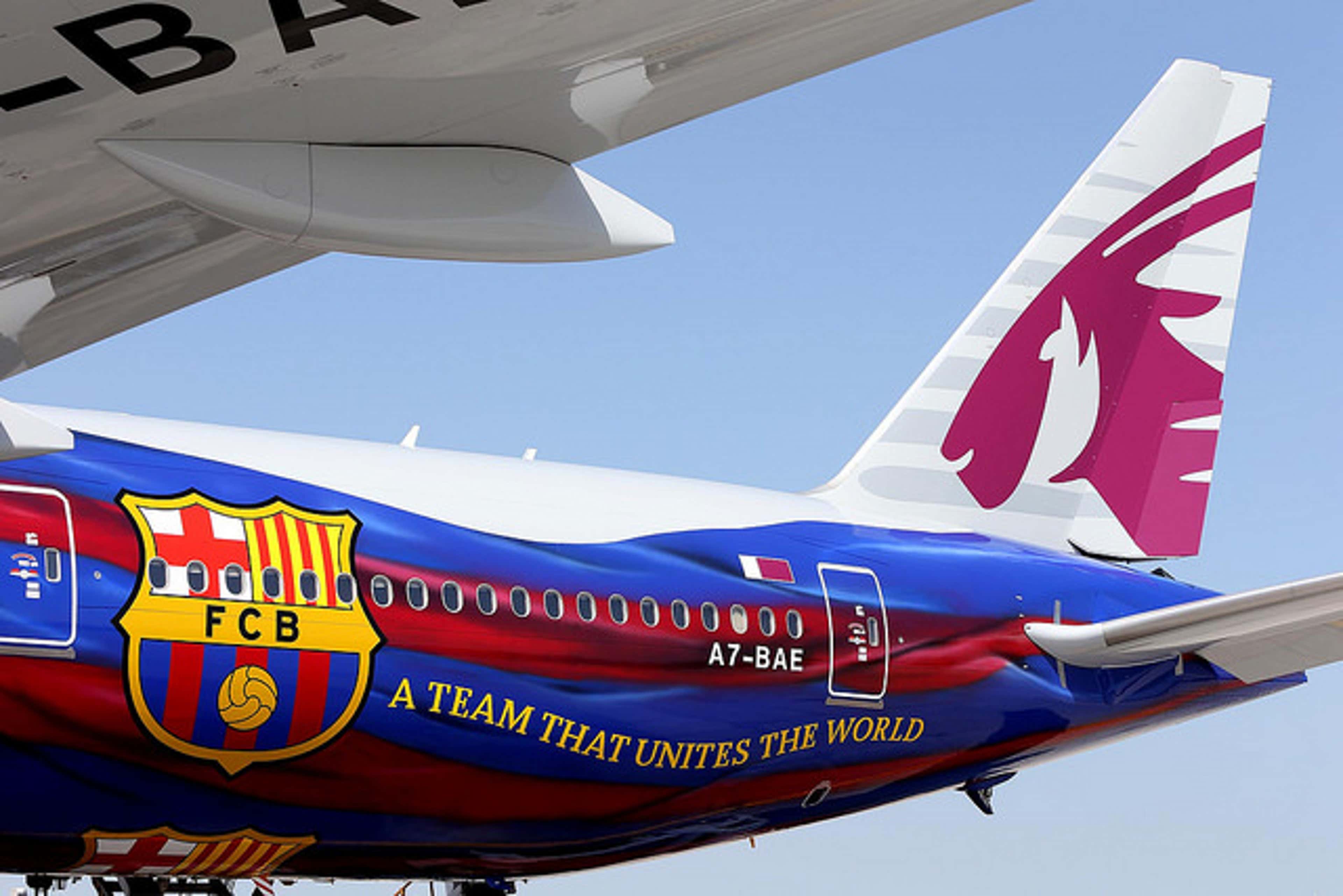 Barcelona airplane Qatar Airways