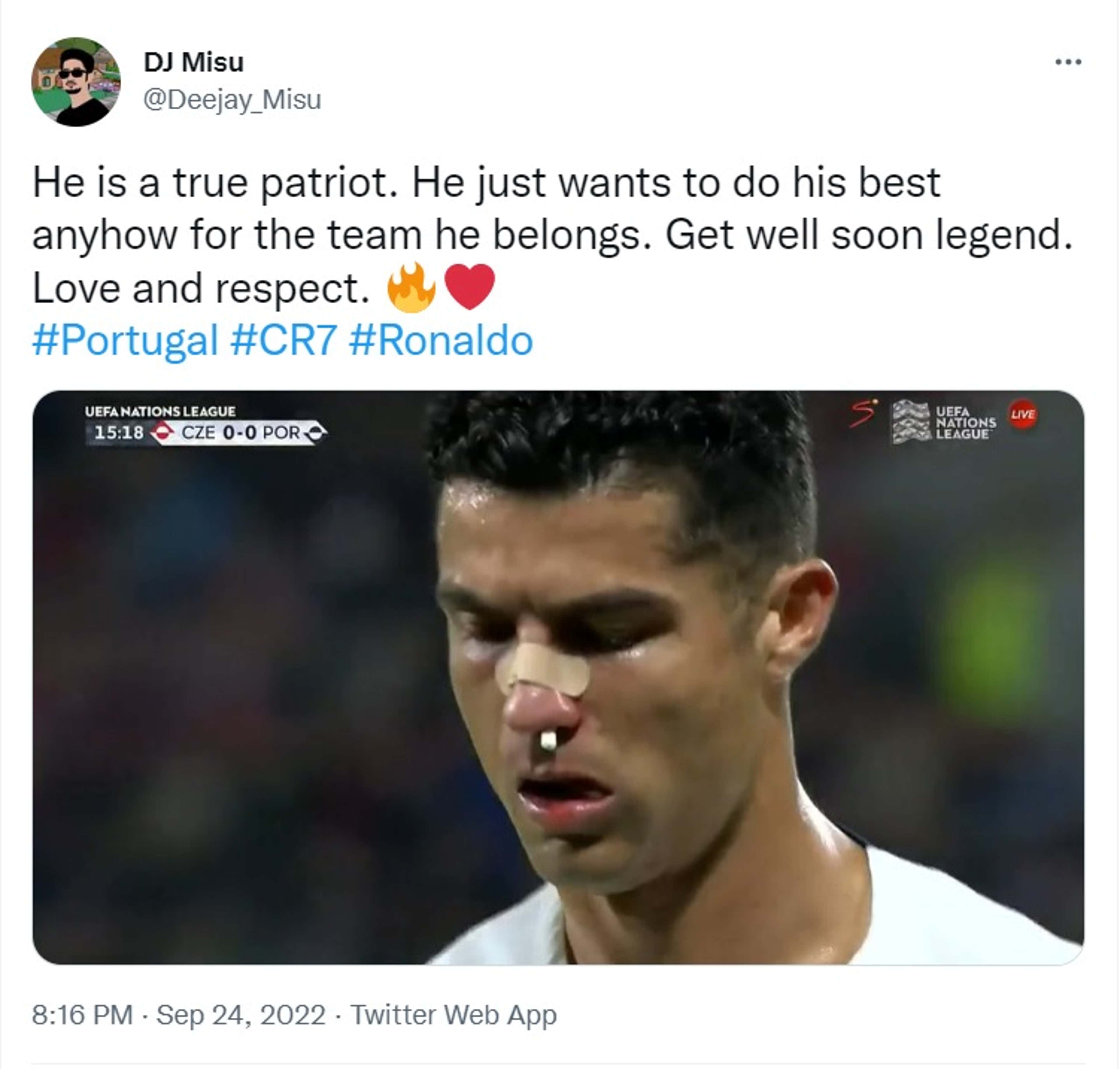 Ronaldo tweet 1