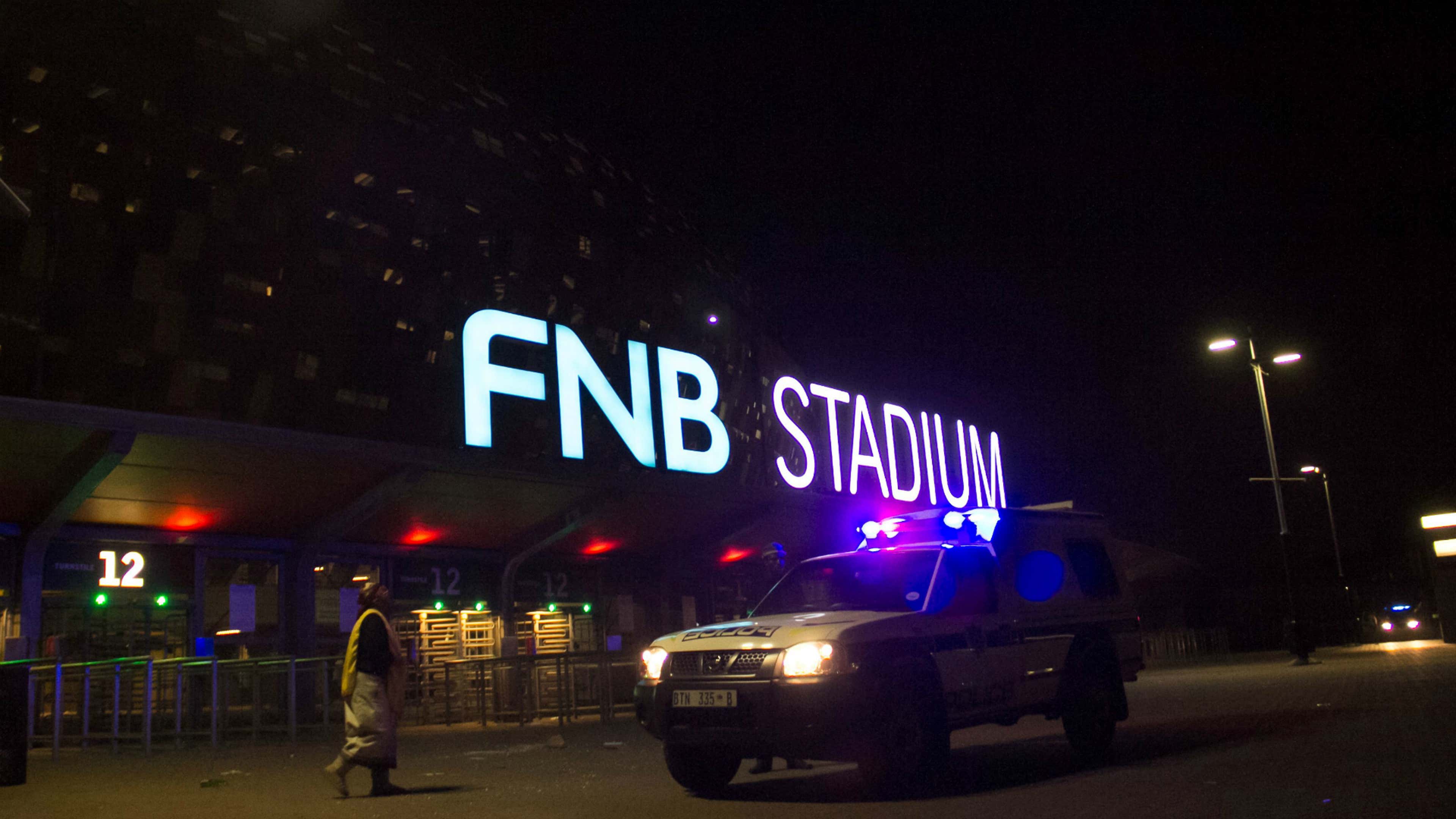 Emergency service marshals and vehicles leave from the FNB stadium Kaizer Chiefs Orlando Pirates 07292017