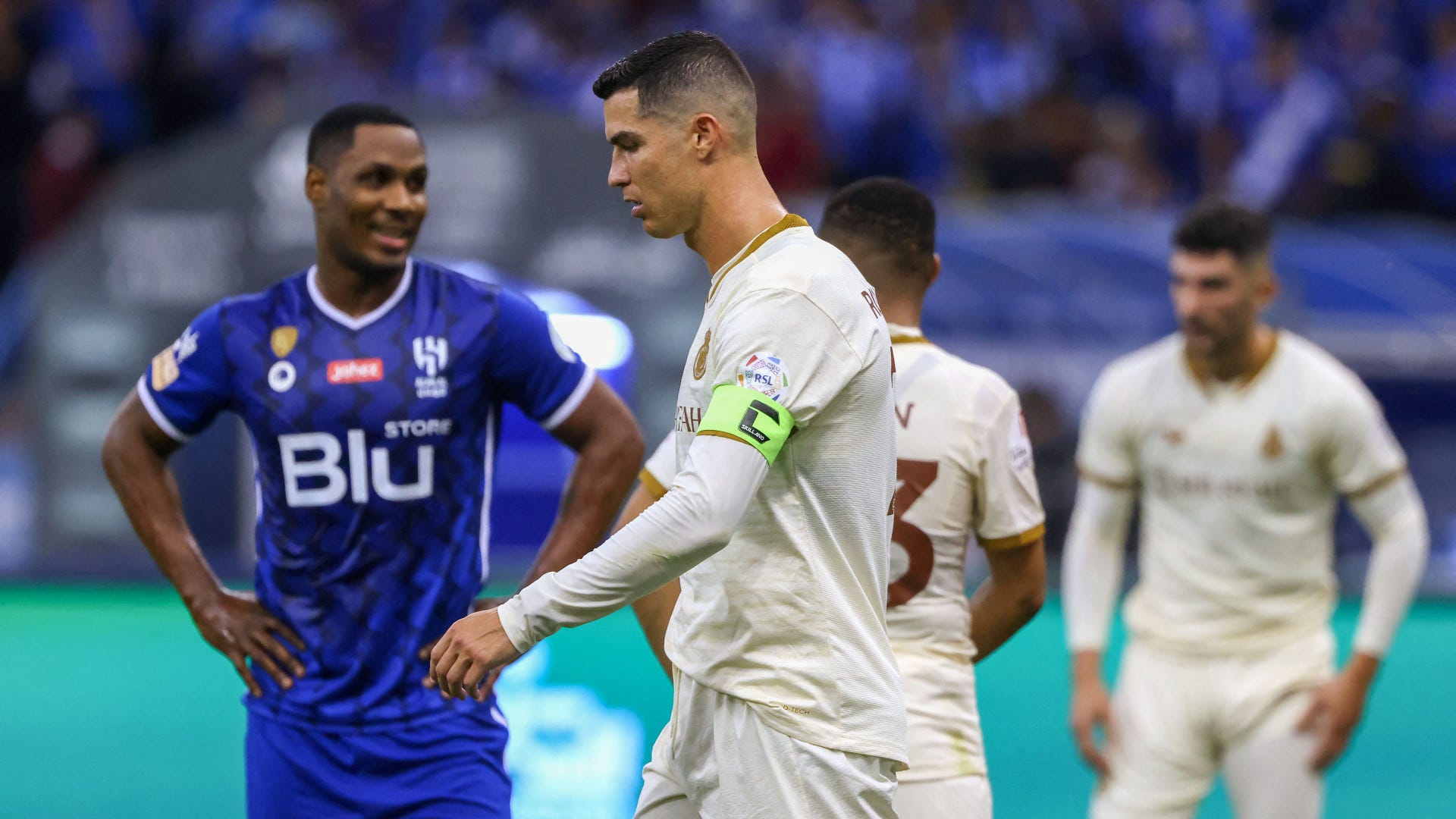 WATCH: Cristiano Ronaldo booked after taking out Al-Hilal player with