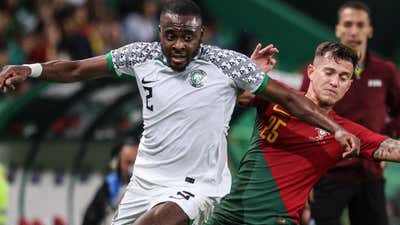 Bright Osayi-Samuel of Nigeria against Portugal.