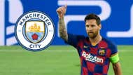 Lionel Messi Man City composite