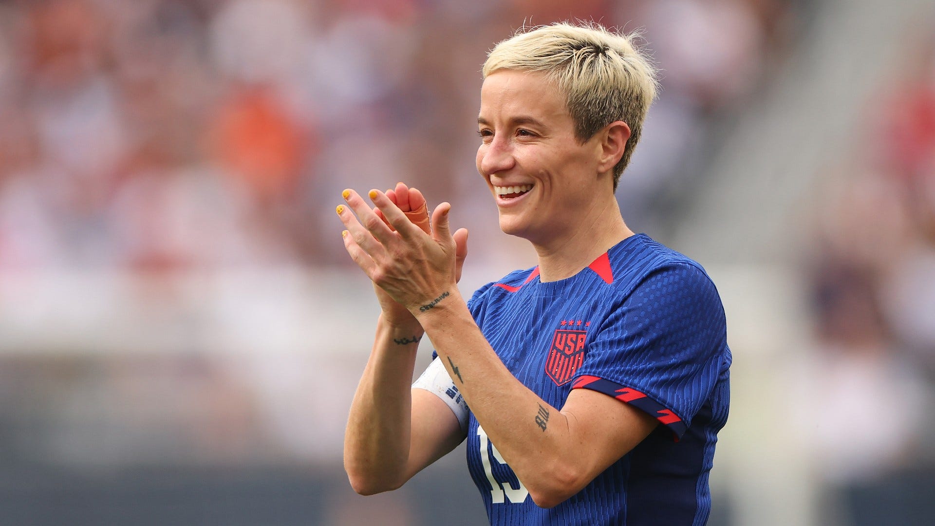 WATCH: Megan Rapinoe does iconic celebration one last time after teeing up Emily Sonnett in USWNT farewell