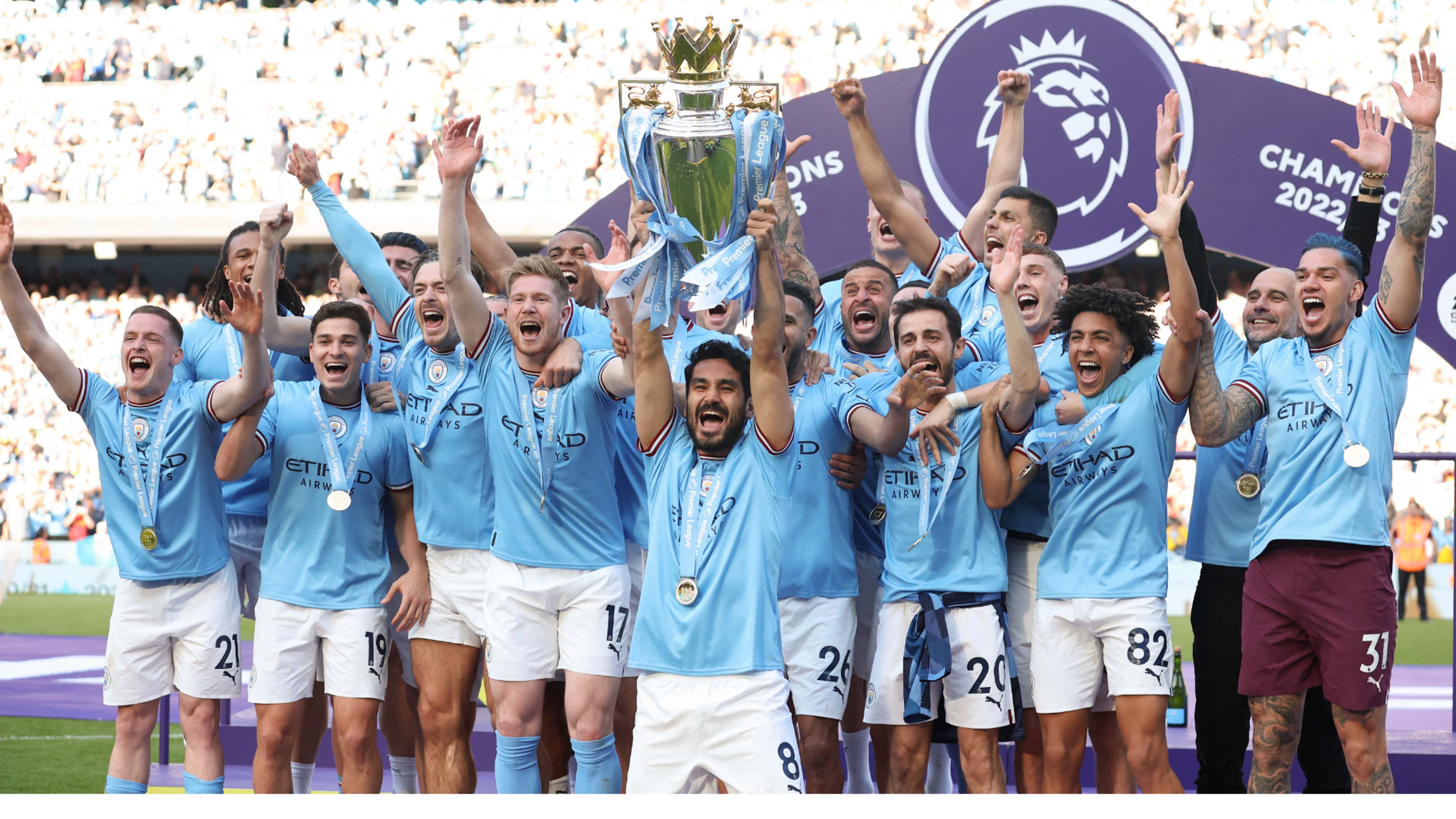 Manchester City Premier League trophy 2022-23