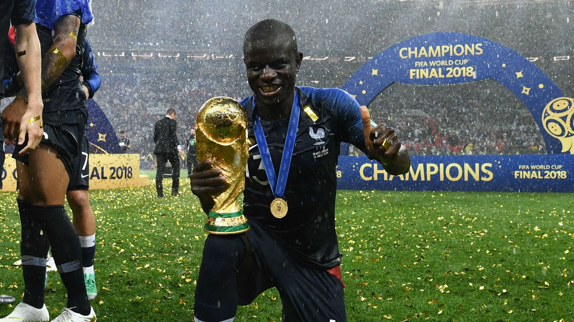 N'Golo Kante France World Cup trophy