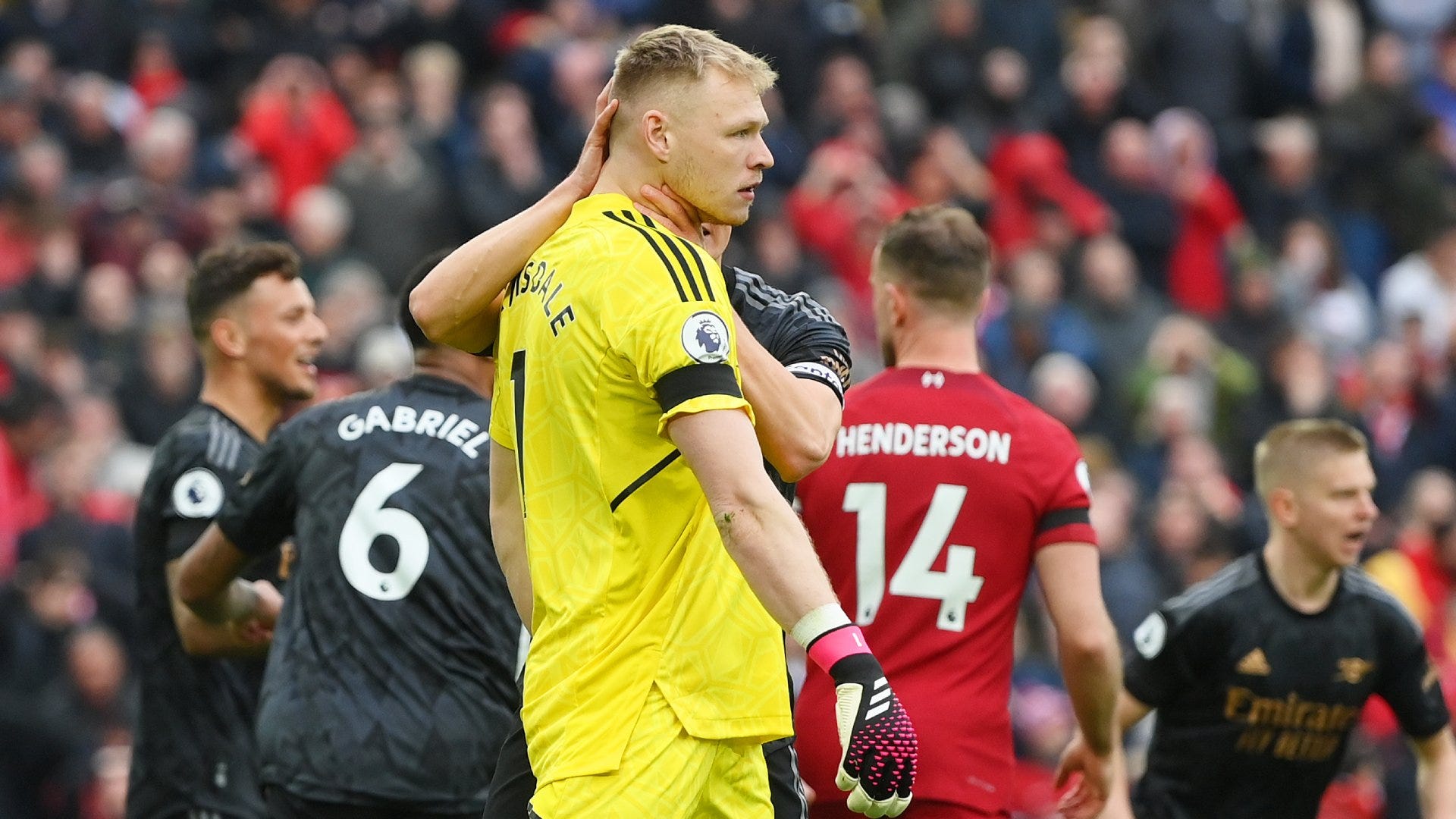 Arsenal player ratings vs Liverpool Aaron Ramsdale comes to the rescue as Gunners surrender two-goal lead in chaotic match Goal