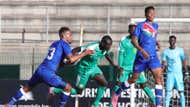 Albert Lamane Diene of Senegal challenged by Wesley Katjiteo of Namibia, Cosafa Cup, July 2021