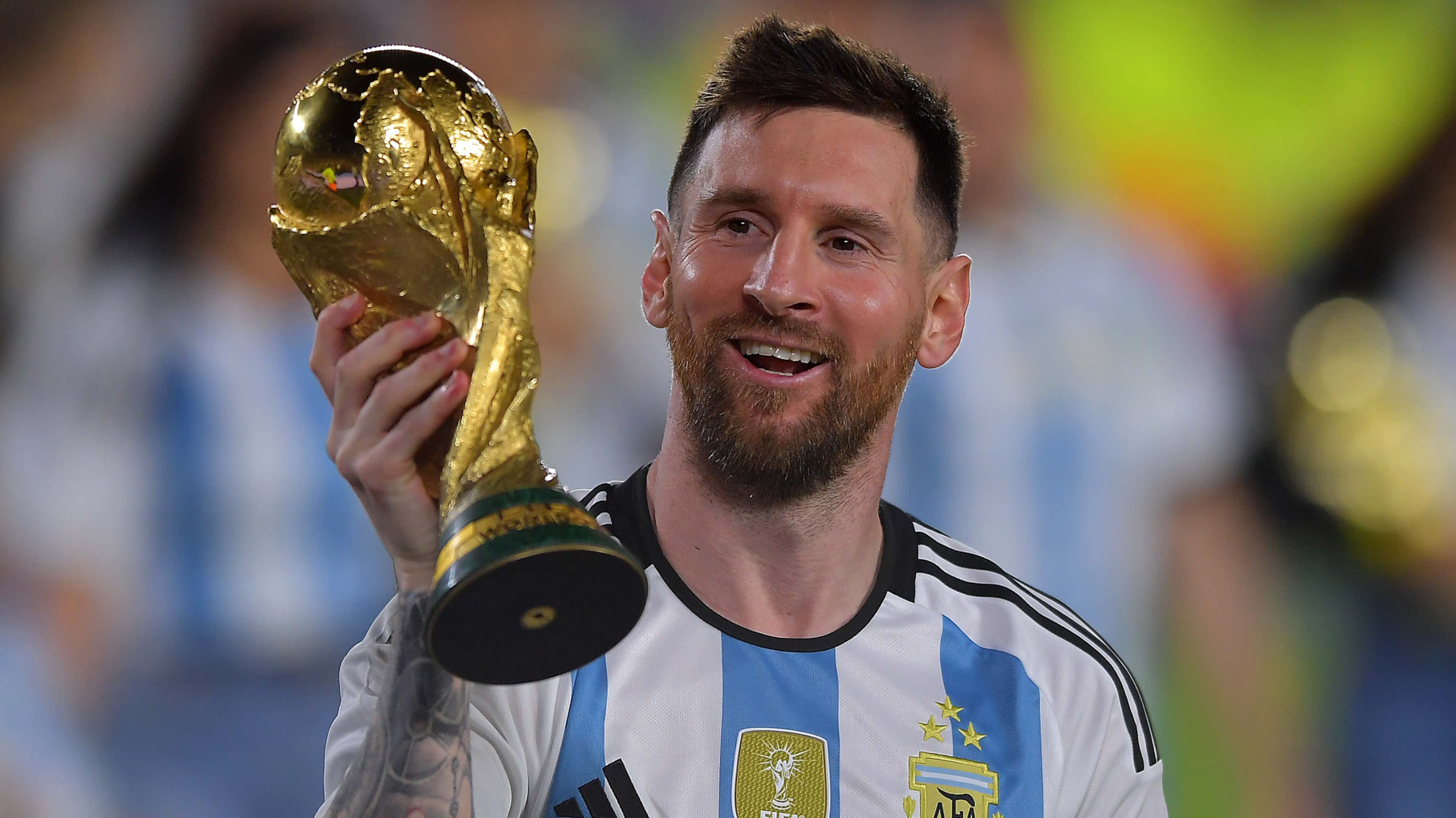 Lionel Messi World Cup trophy