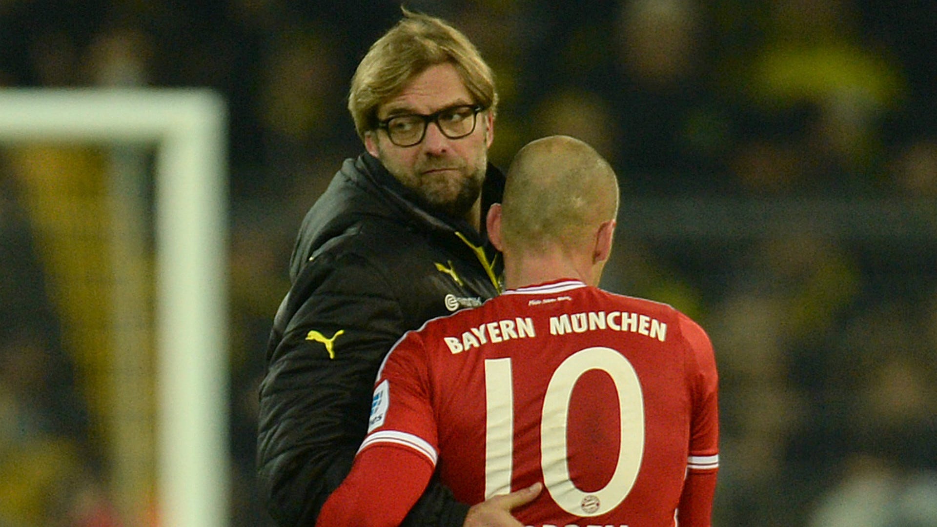 Juergen Klopp Arjen Robben Borussia Dortmund v FC Bayern Muenchen 11232013