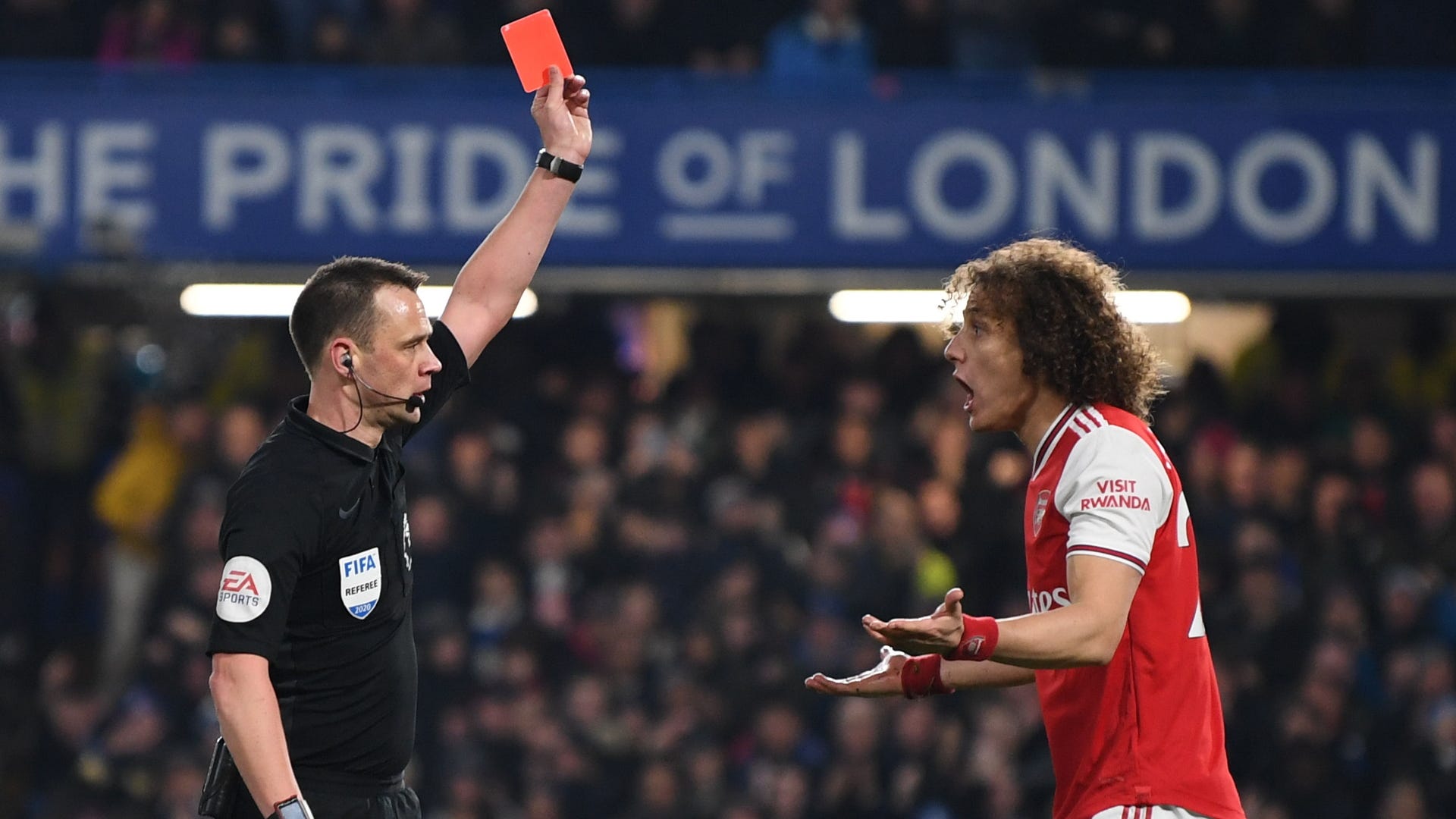 David Luiz red card, Chelsea vs Arsenal