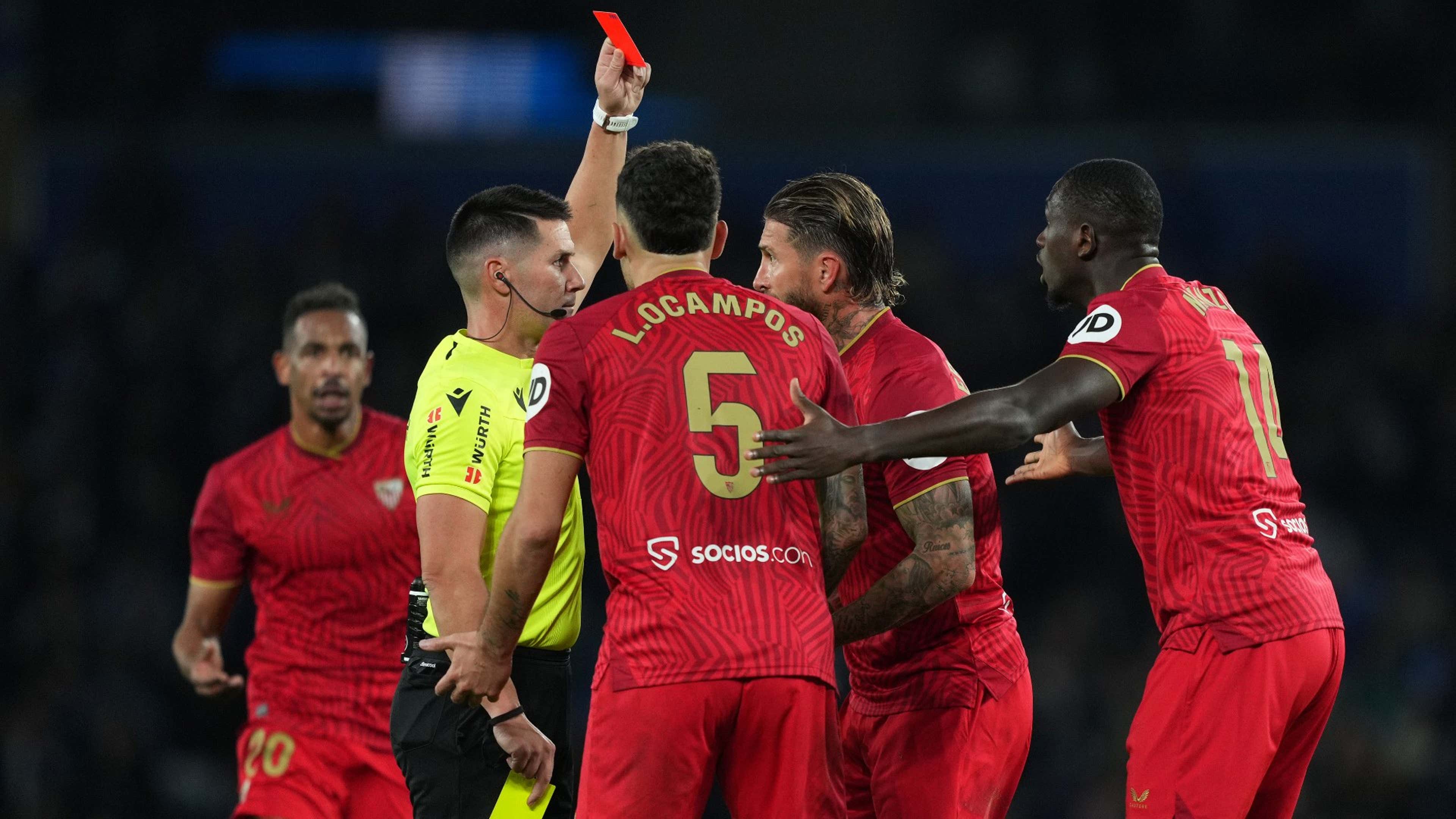 Sergio Ramos will never change! Real Madrid legend adds another red card to his insane collection after reckless challenge leaves Sevilla with ten men against Real Sociedad | Goal.com UK