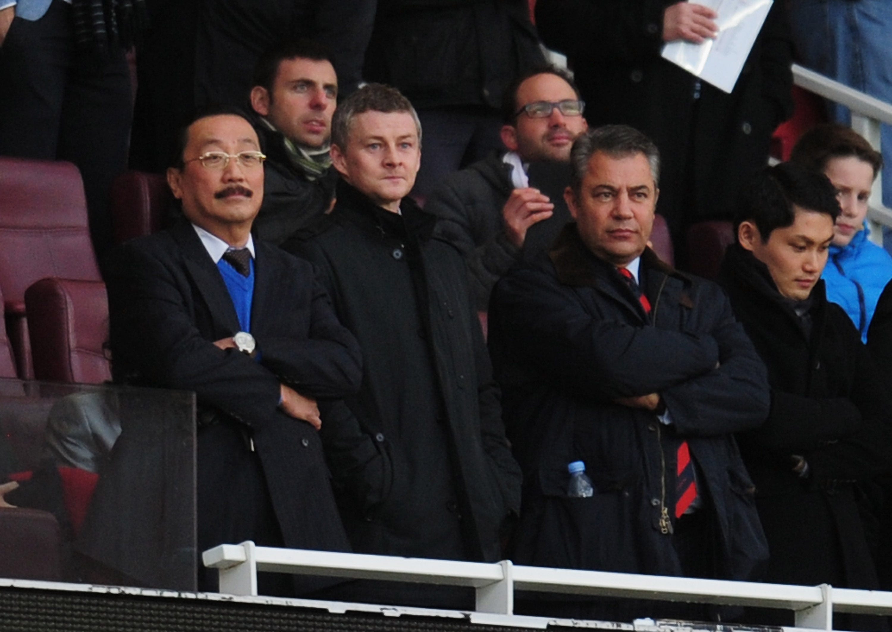 Cardiff City manager Ole Gunnar Solskjaer and owner Vincent Tan