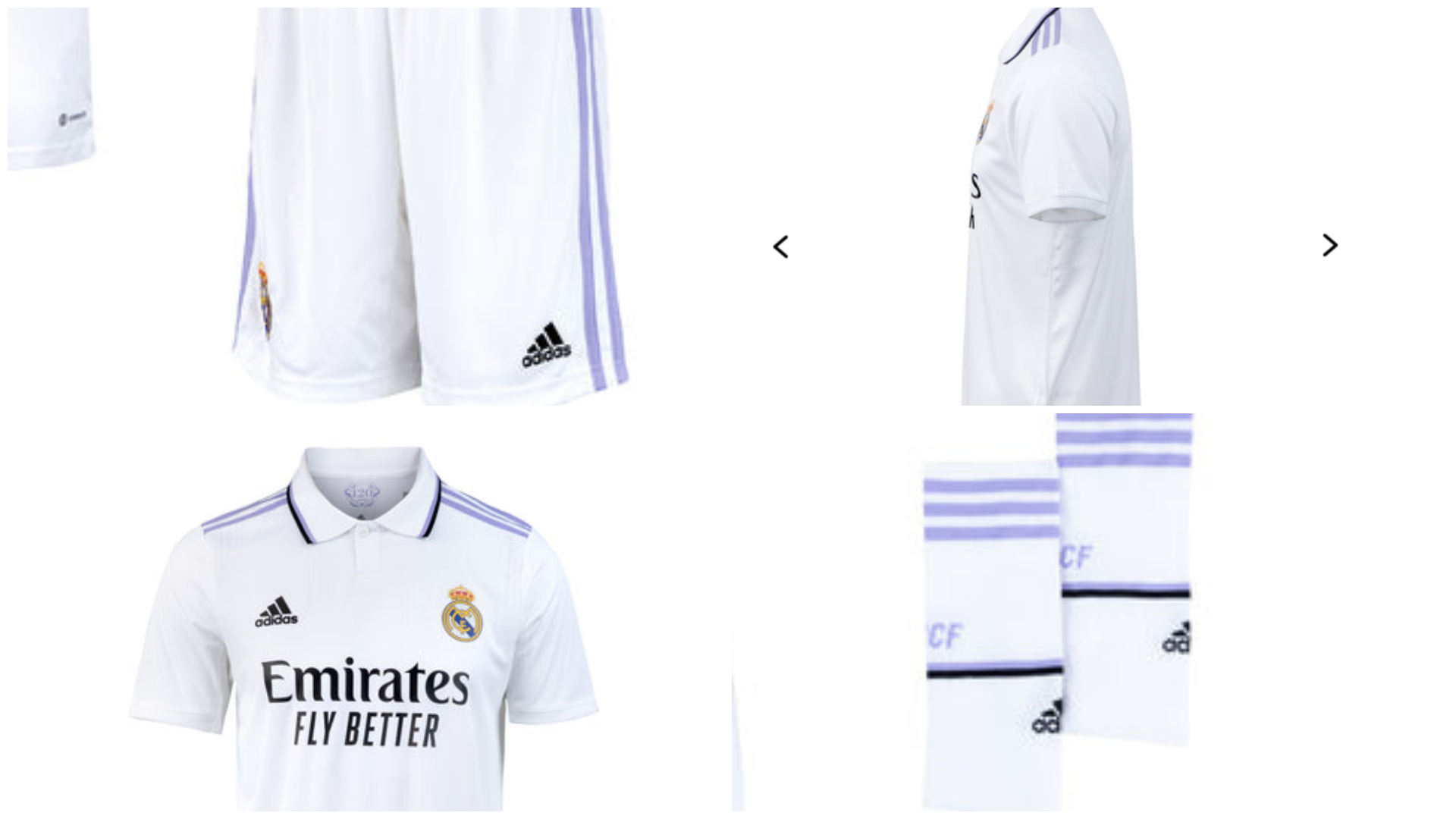 Camisetas del Real Madrid para corazones blancos