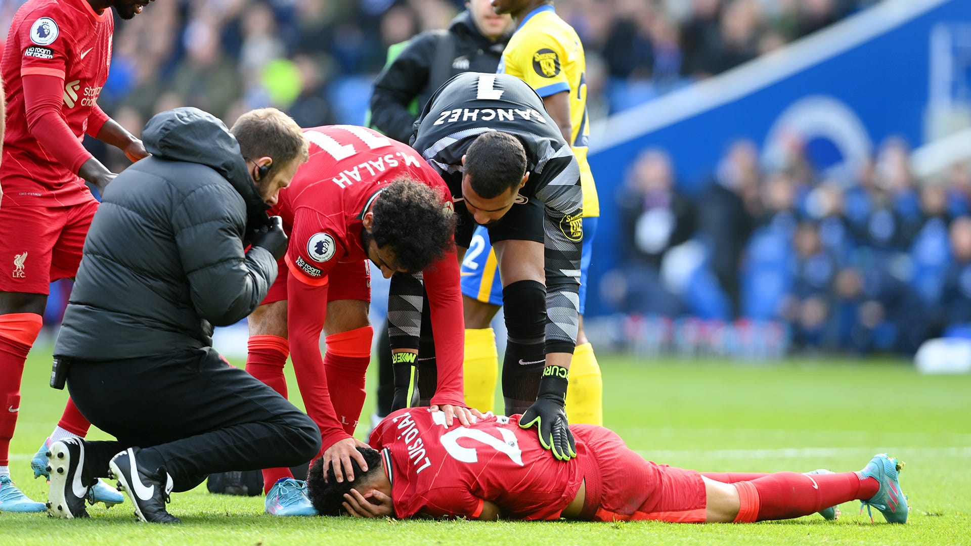 Liverpool winger Luis Diaz wiped out by Brighton goalkeeper Robert Sanchez  as he scored opening goal - so why didn't VAR issue a red card?