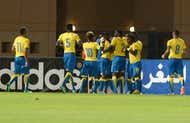 Gabon celebrate a goal against Morocco