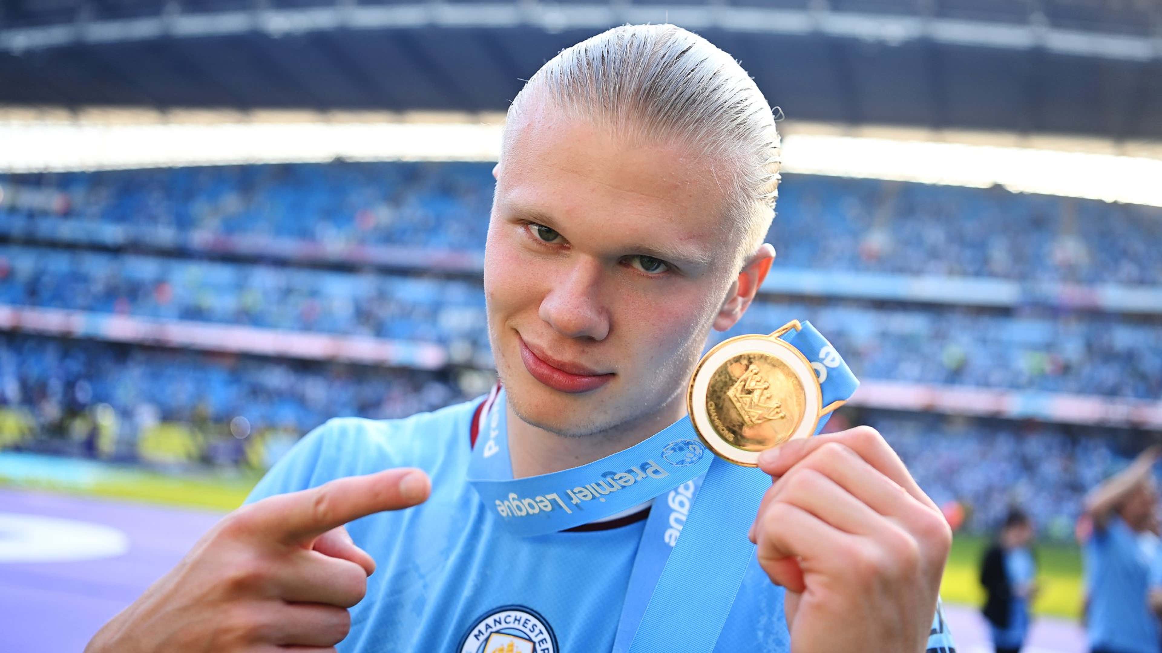 Erling Haaland Premier League winners' medal Manchester City 2022-23