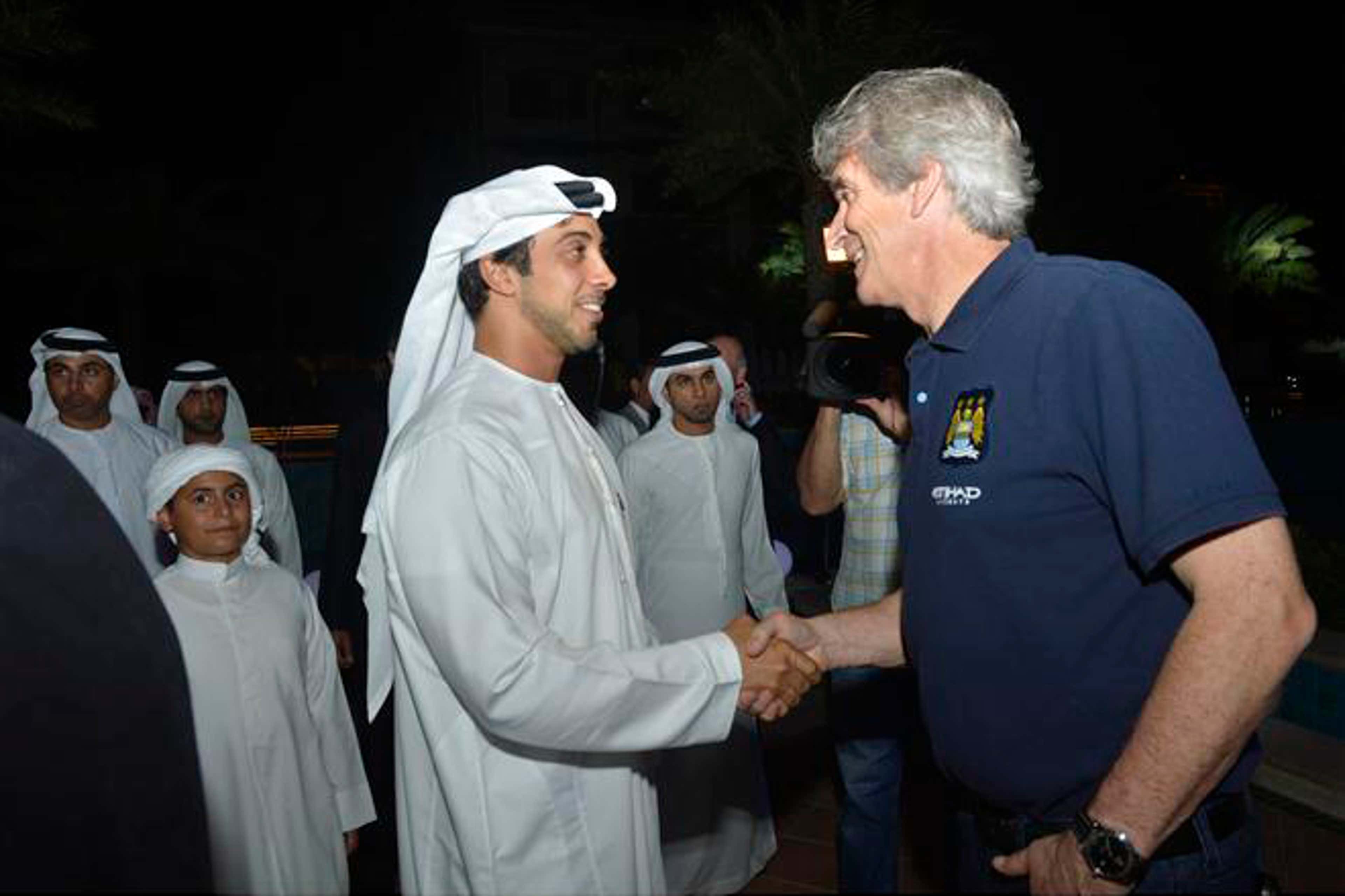 Sheikh Mansour Bin Zayed Al Nahyan receives Manchester City team in UAE