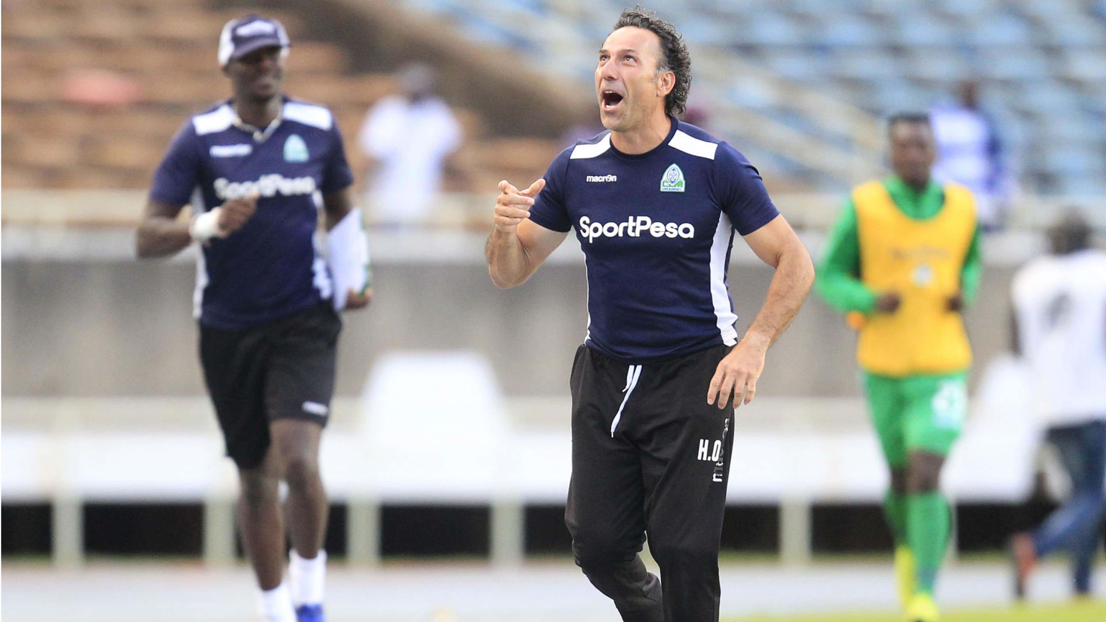 Hassan Oktay of Gor Mahia celebrates after the derby.