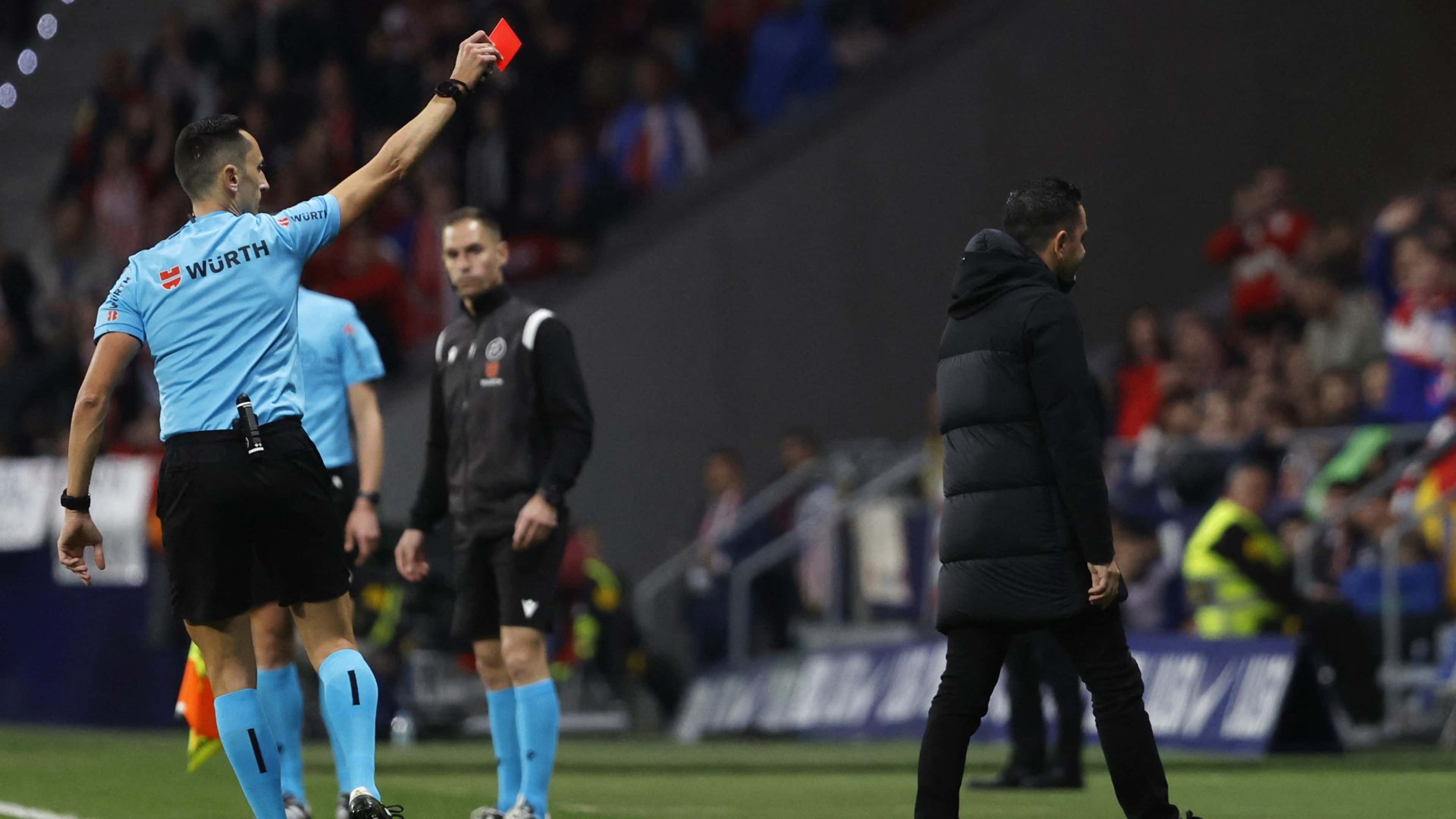 Red card for Xavi! Furious Barcelona boss sent off for raging at referee after Joao Felix opens scoring against Atletico Madrid | Goal.com