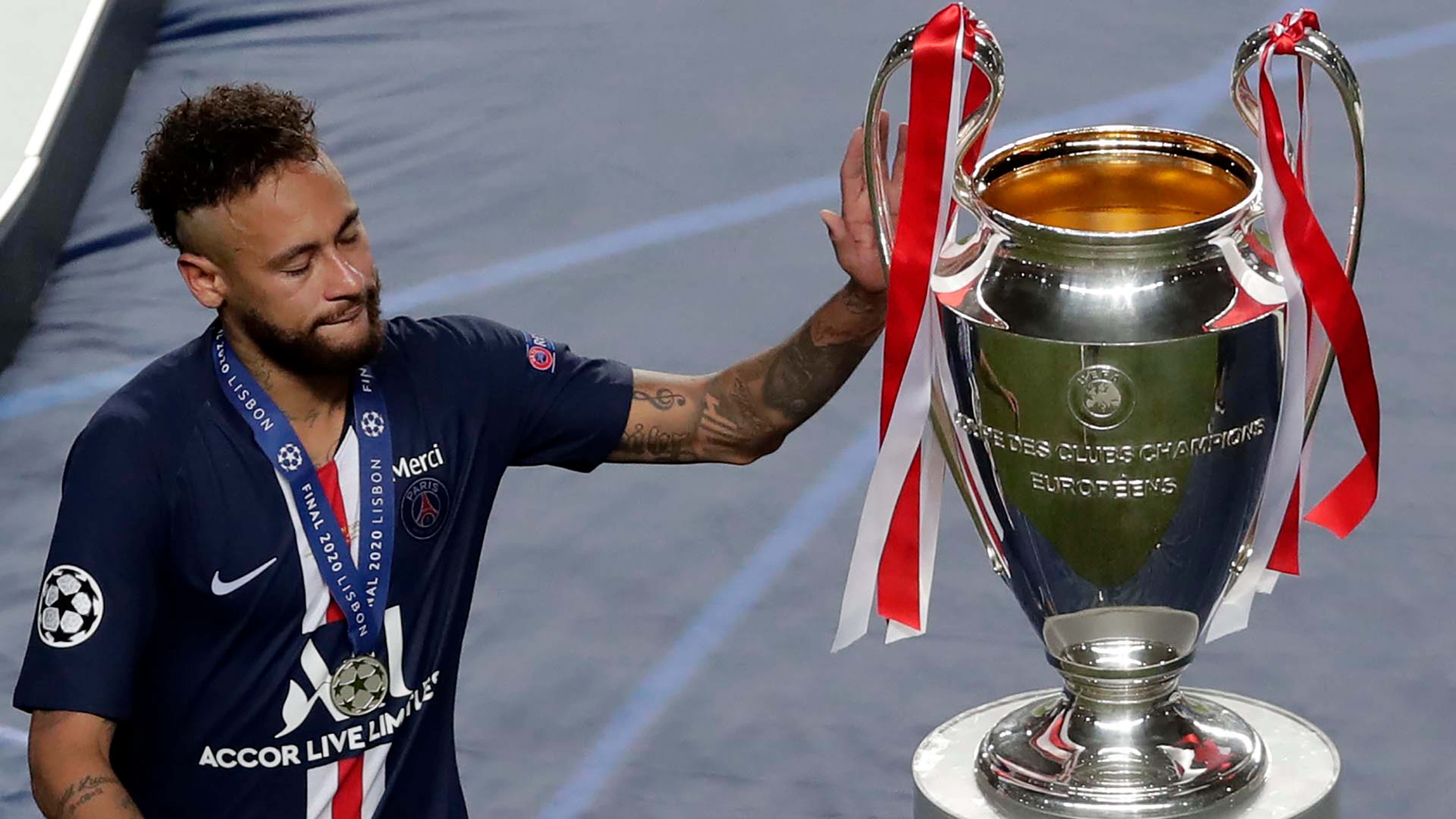 Neymar PSG Champions League trophy