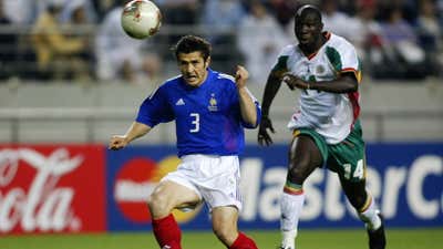 Moussa N'Diaye of Senegal vs France's Bixente Lizarazu, 2002