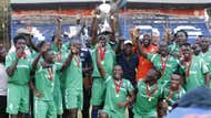 Gor Mahia players with KPL Super Cup trophy.