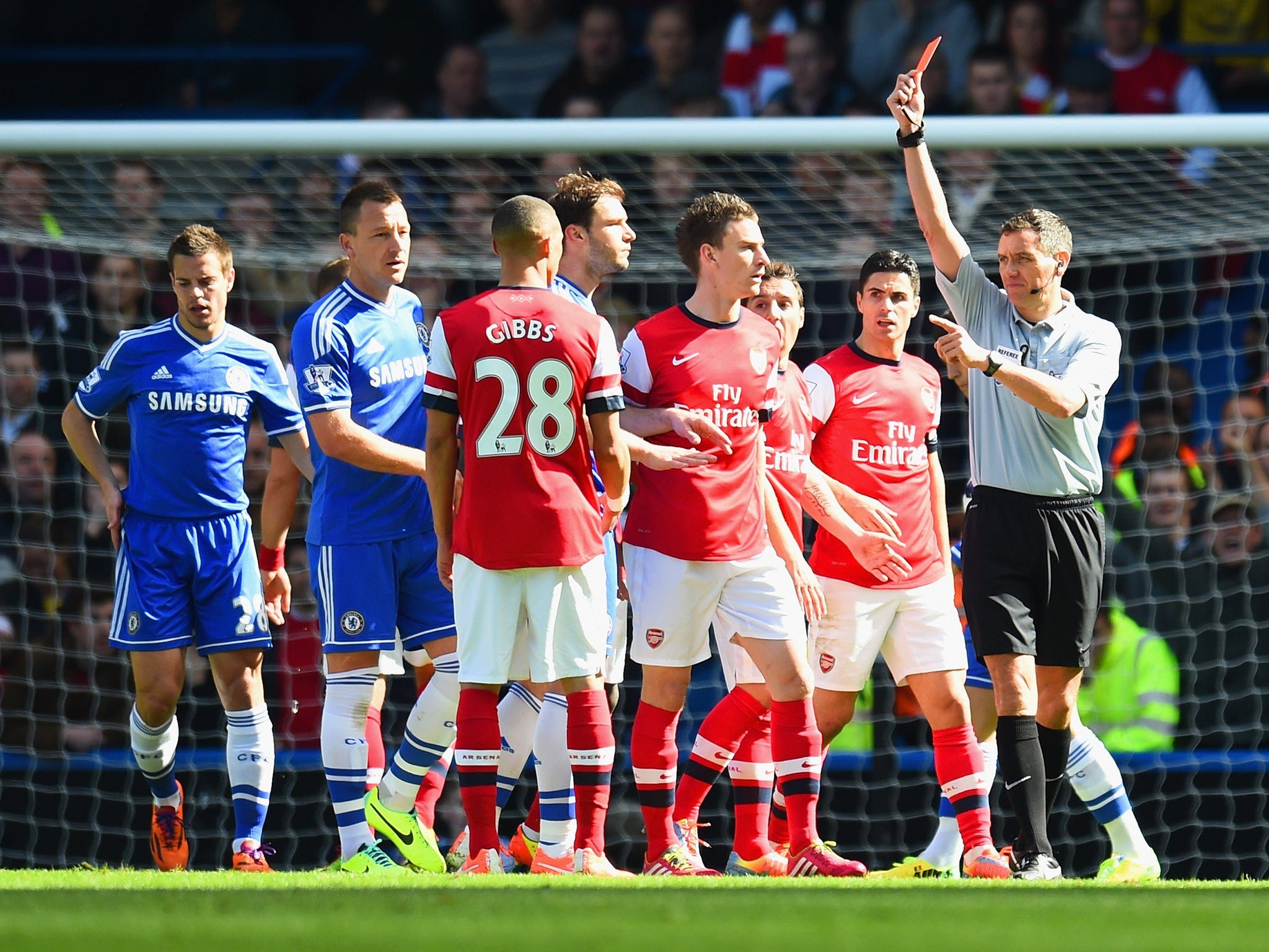 Kieran Gibbs Alex Oxlade-Chamberlain Arsenal vs. Chelsea 2014