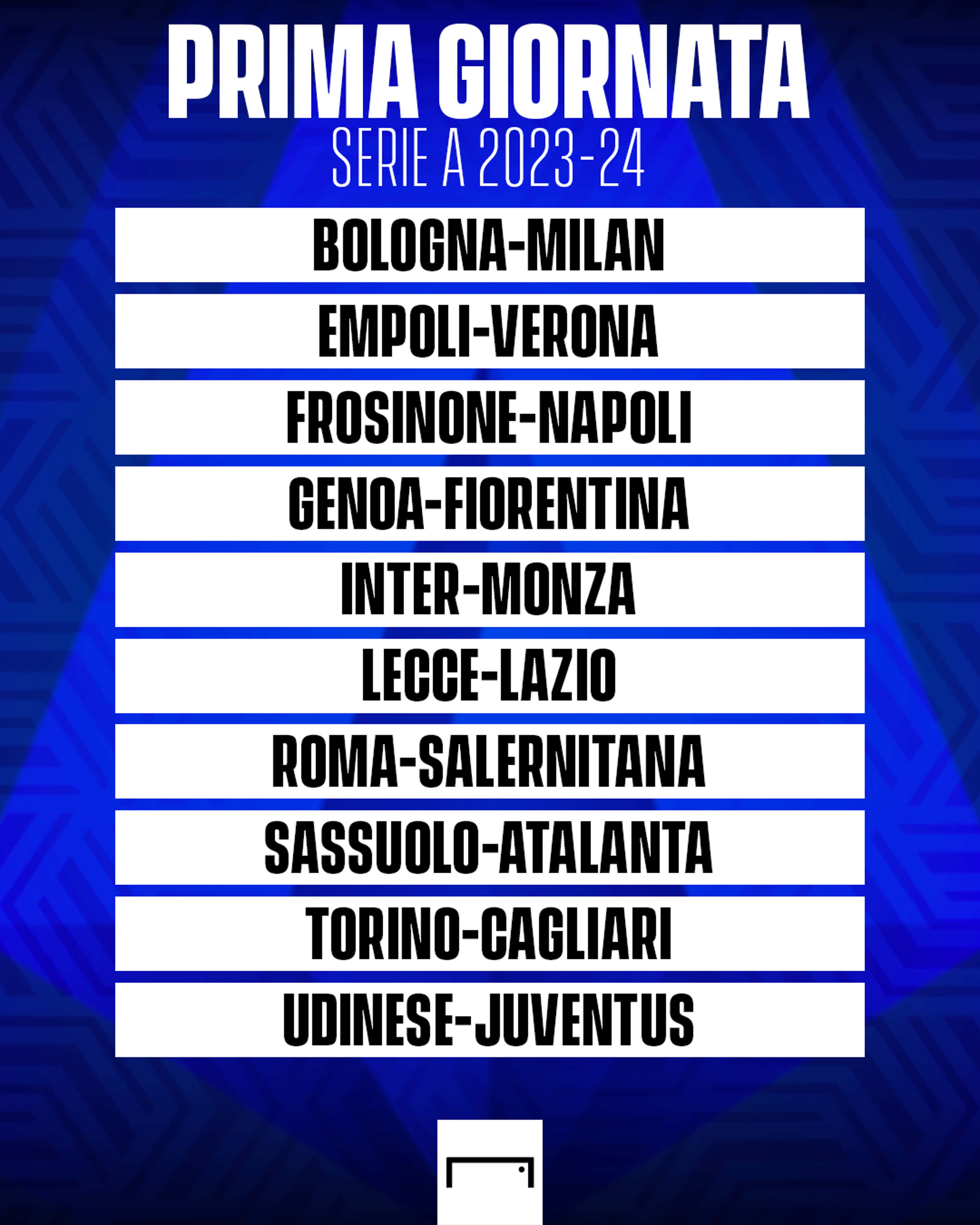 Calendario Serie A 2023/2024, la prima giornata: Udinese-Juventus