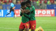 Salomon Banga and Pierre Etame of Cameroon vs 2021 Chan between Burkina Faso.
