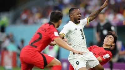 Ghana's Jordan Ayew against South Korea.
