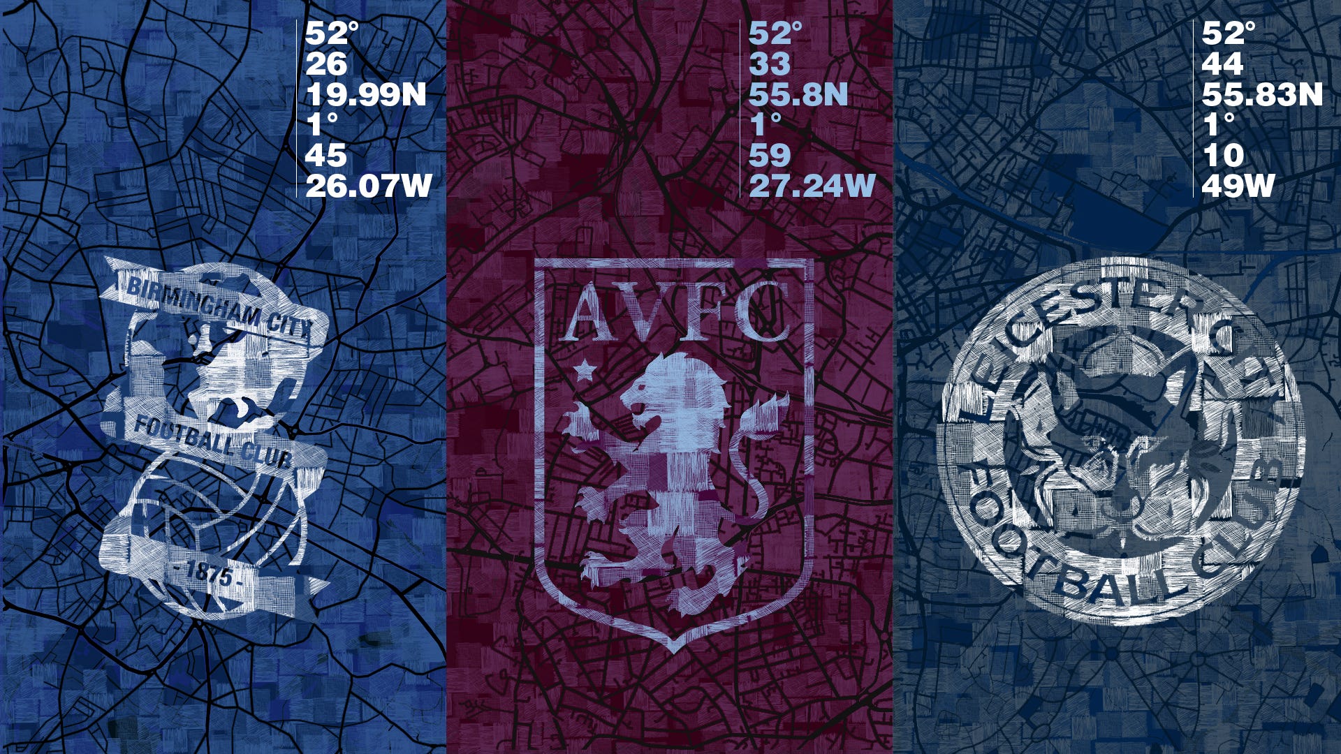 Birmingham Aston Villa Leicester bespoke graphic