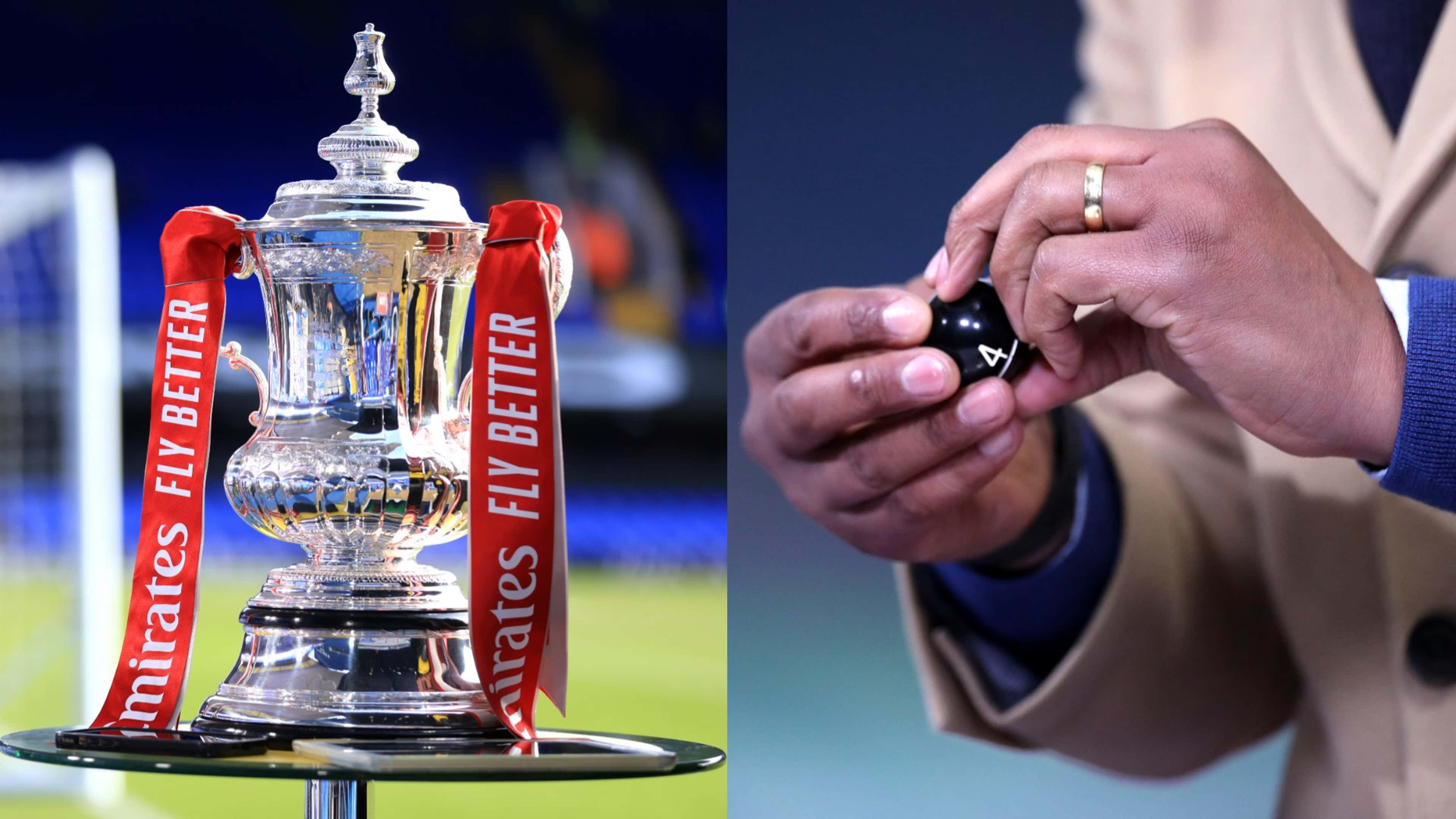 FA Cup trophy FA Cup draw balls general view