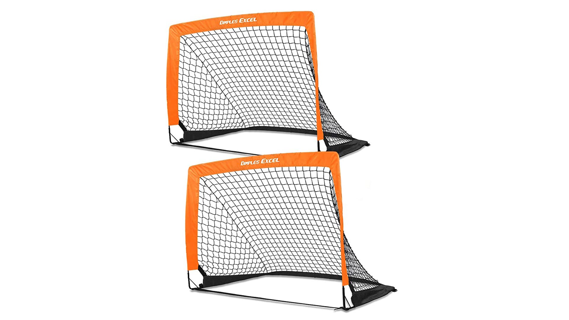 EAZY2HD Portable Soccer Goal Pop Up Goal Nets with Aim Target with 8 Agility Training Cones and Portable Carrying Case for Kids & Adults,4 Wide,Set of 2 
